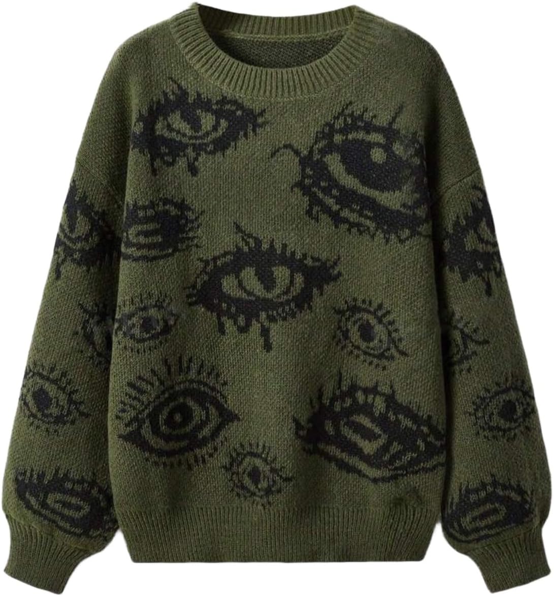 Melliflo Devil's Eyes Print Sweater - Edgy Goth Vibes!