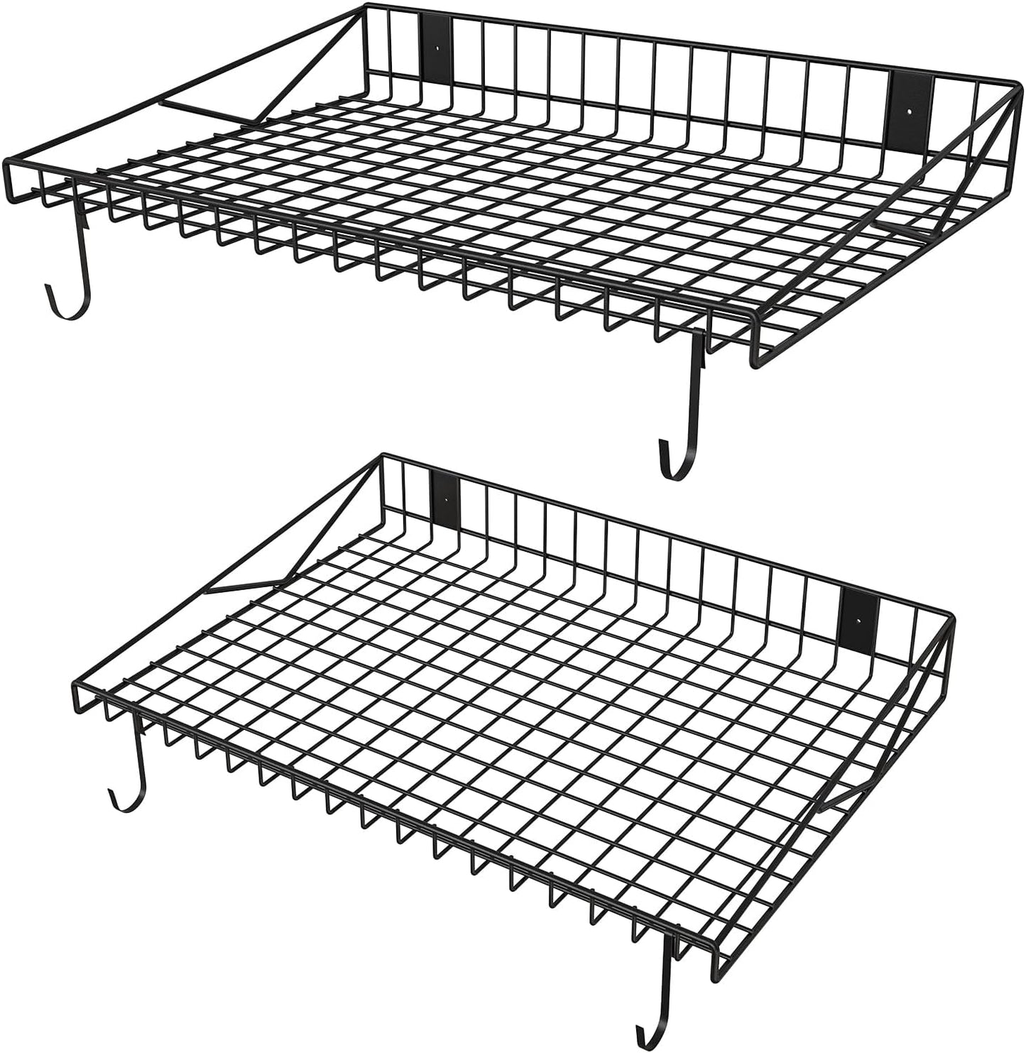 Heavy Duty Garage Wall Shelf Set with Hooks for Efficient Storage