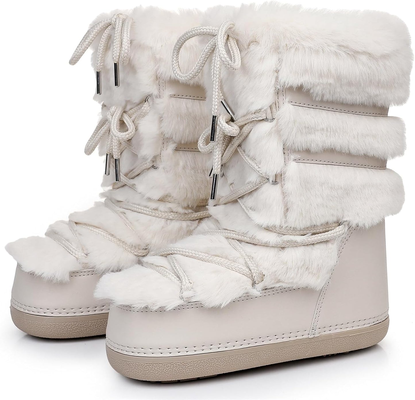 Furry Faux Fur Boots for Women - Stylish Winter Snow Boots