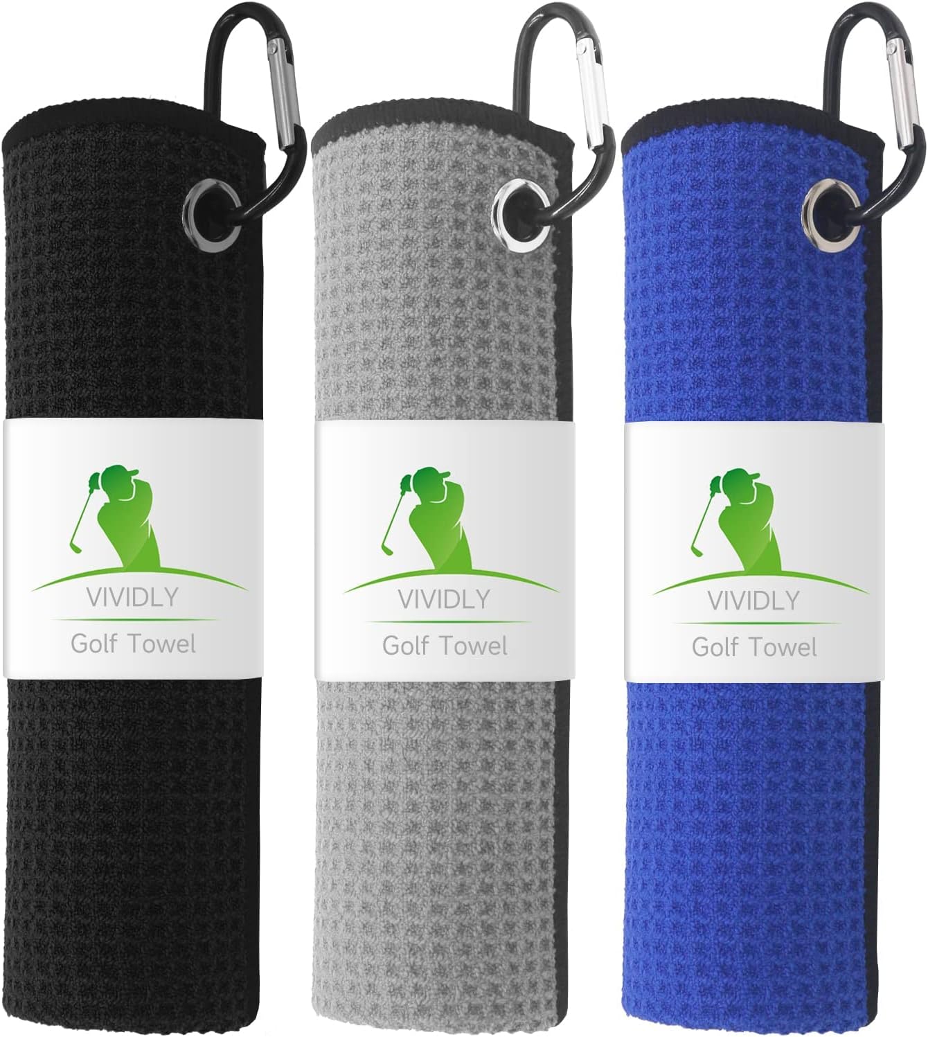 Ultimate Golf Towel Trio: Black, Blue, Gray