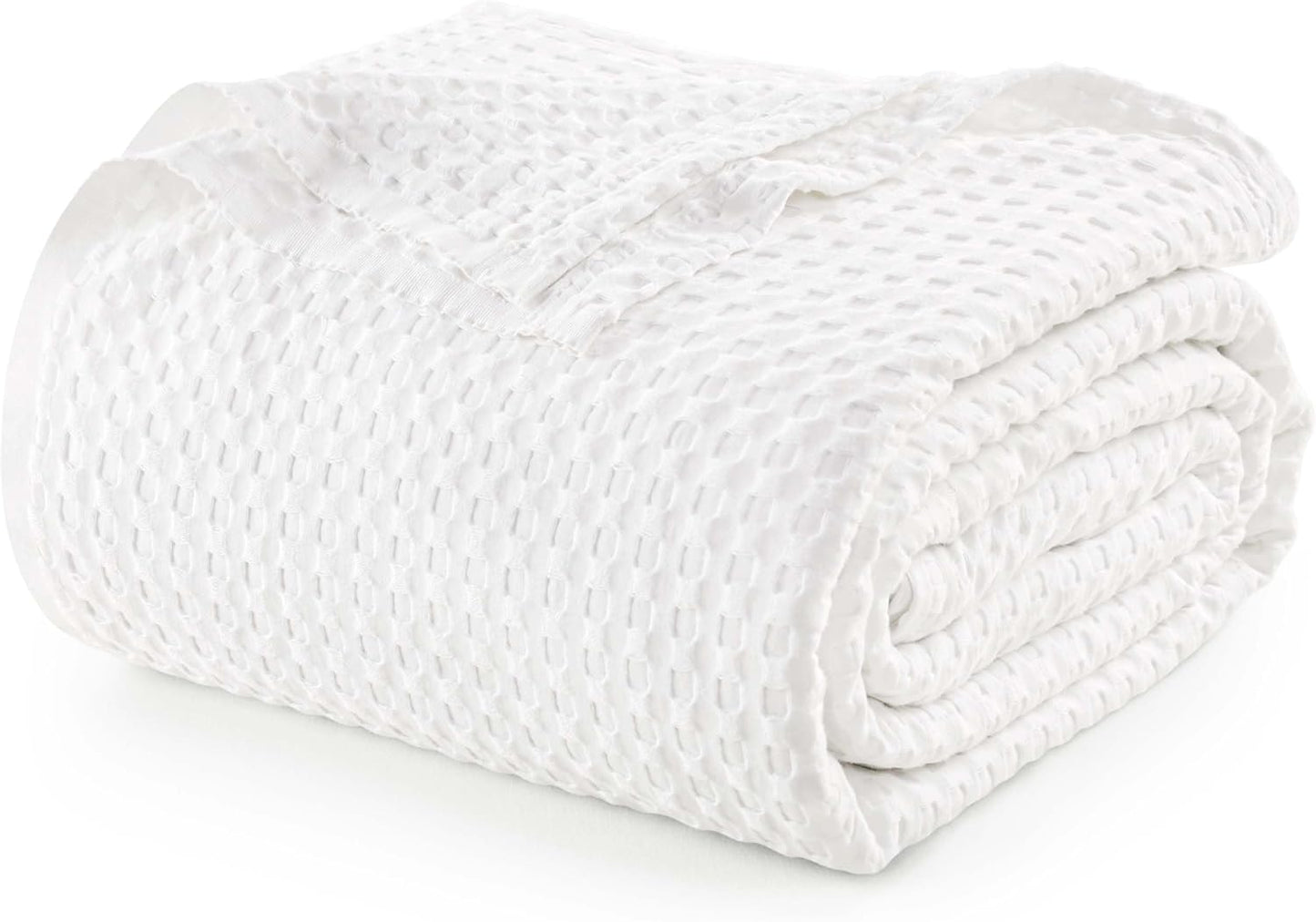 Utopia Bedding White Cotton Waffle Blanket for All Seasons