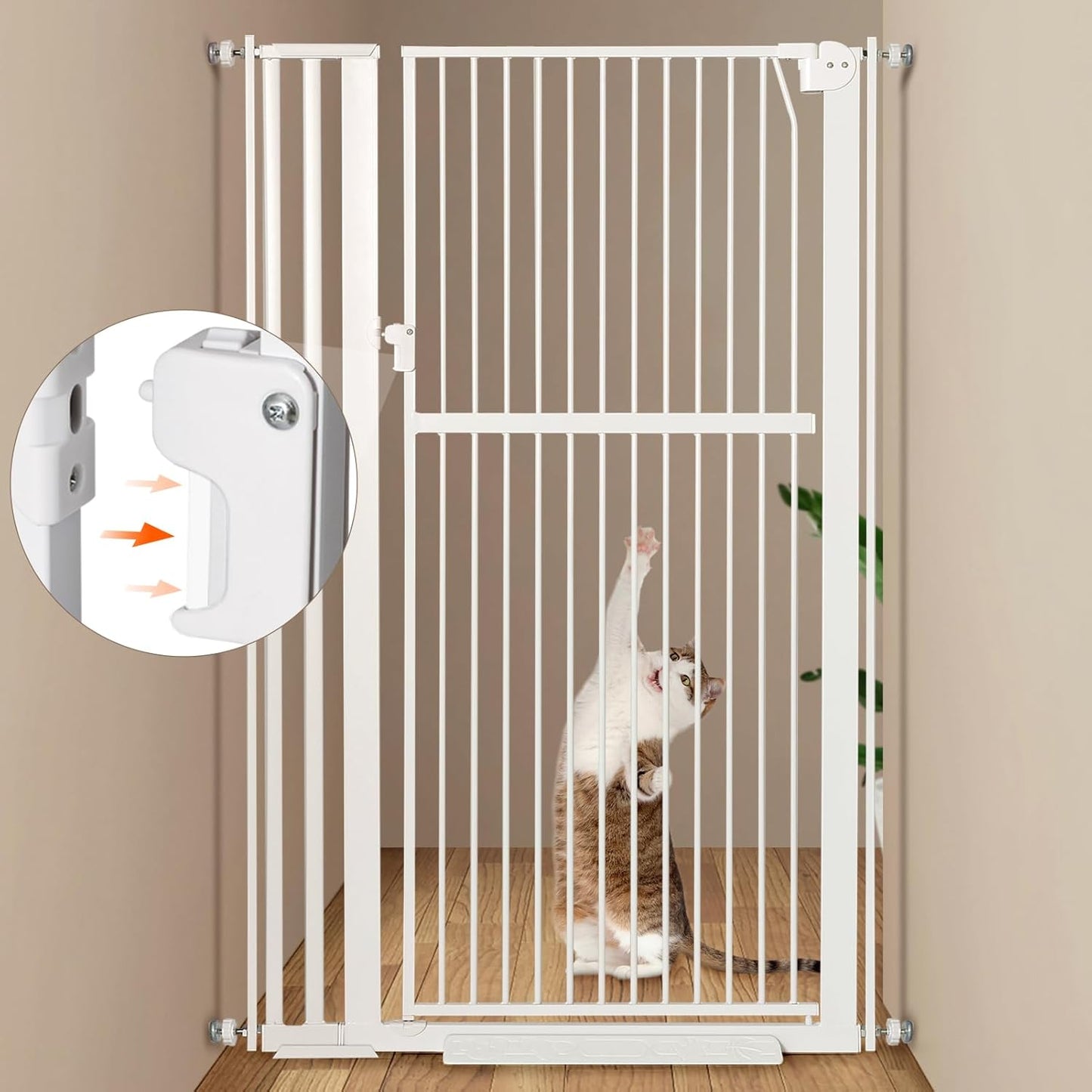 59 Extra Tall Pet Gate for Cats - Durable Metal Design