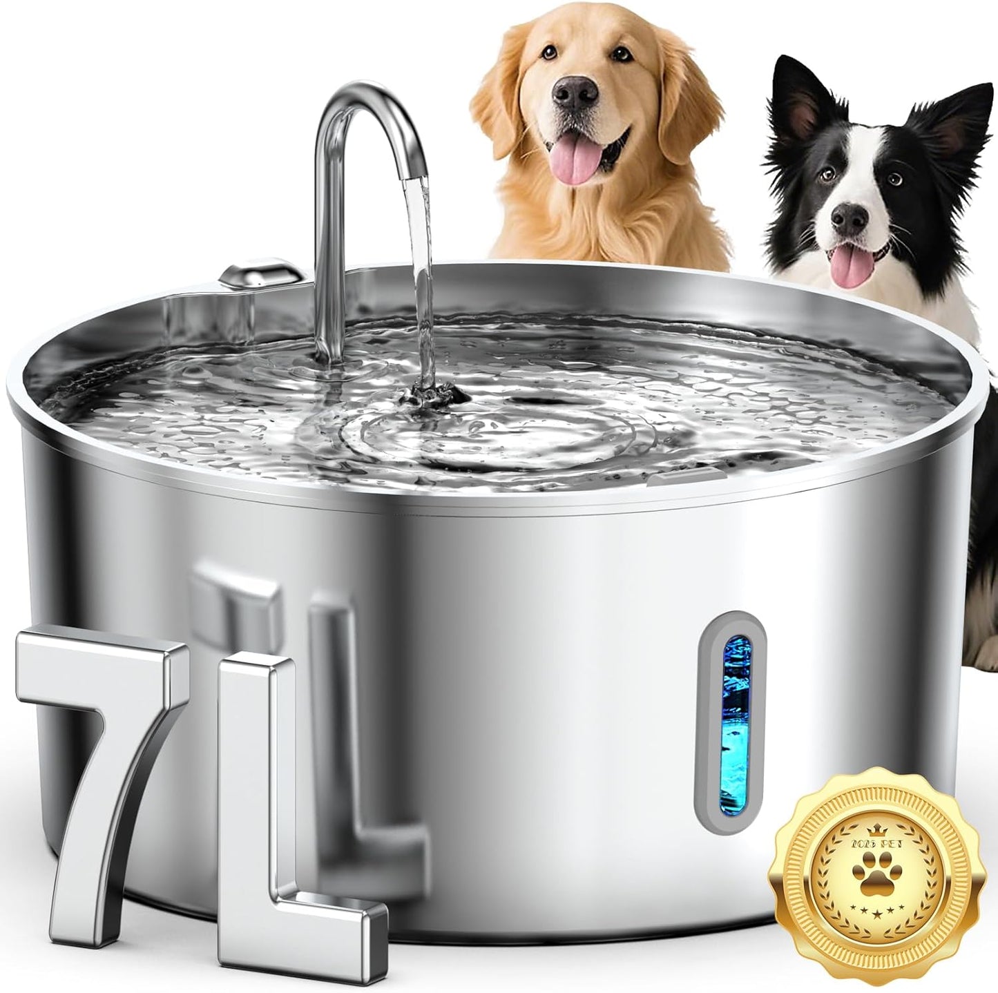 Dog Water Fountain Stainless Steel for Large Dogs & Cats