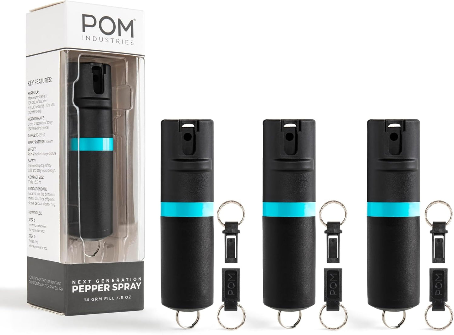 POM Pepper Spray Keychain with Quick Release for Instant Access