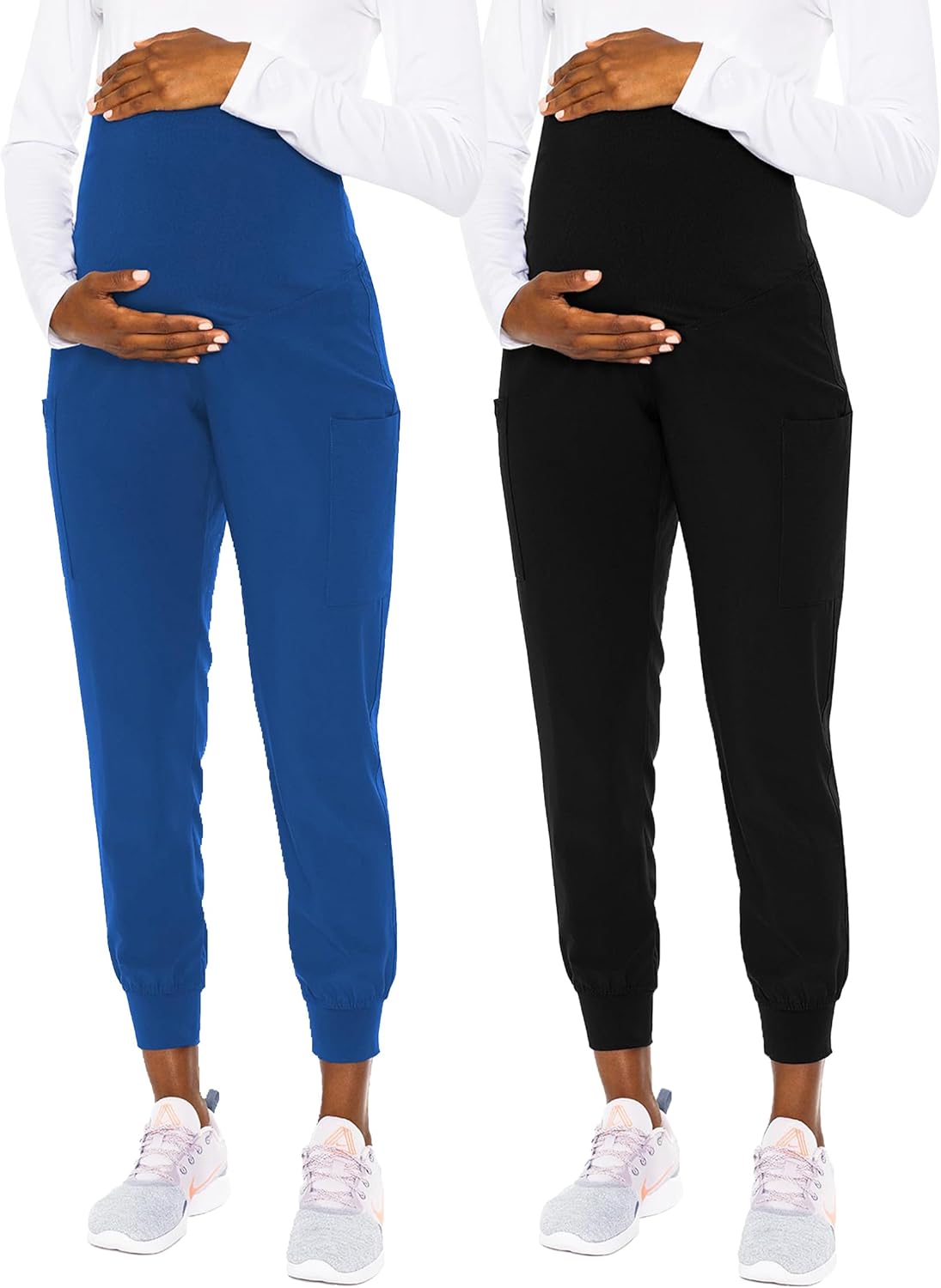 Med Couture Maternity Jogger Scrub Pants with High Rise Waist