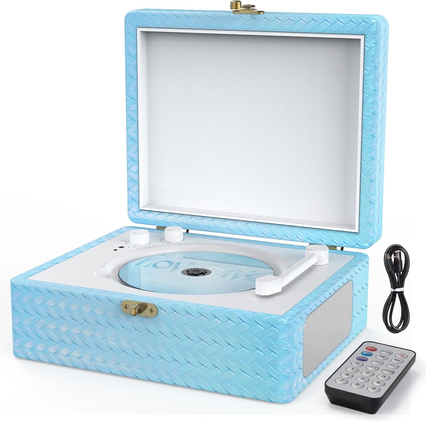 Portable CD Player with Bluetooth and Speakers for Home Use