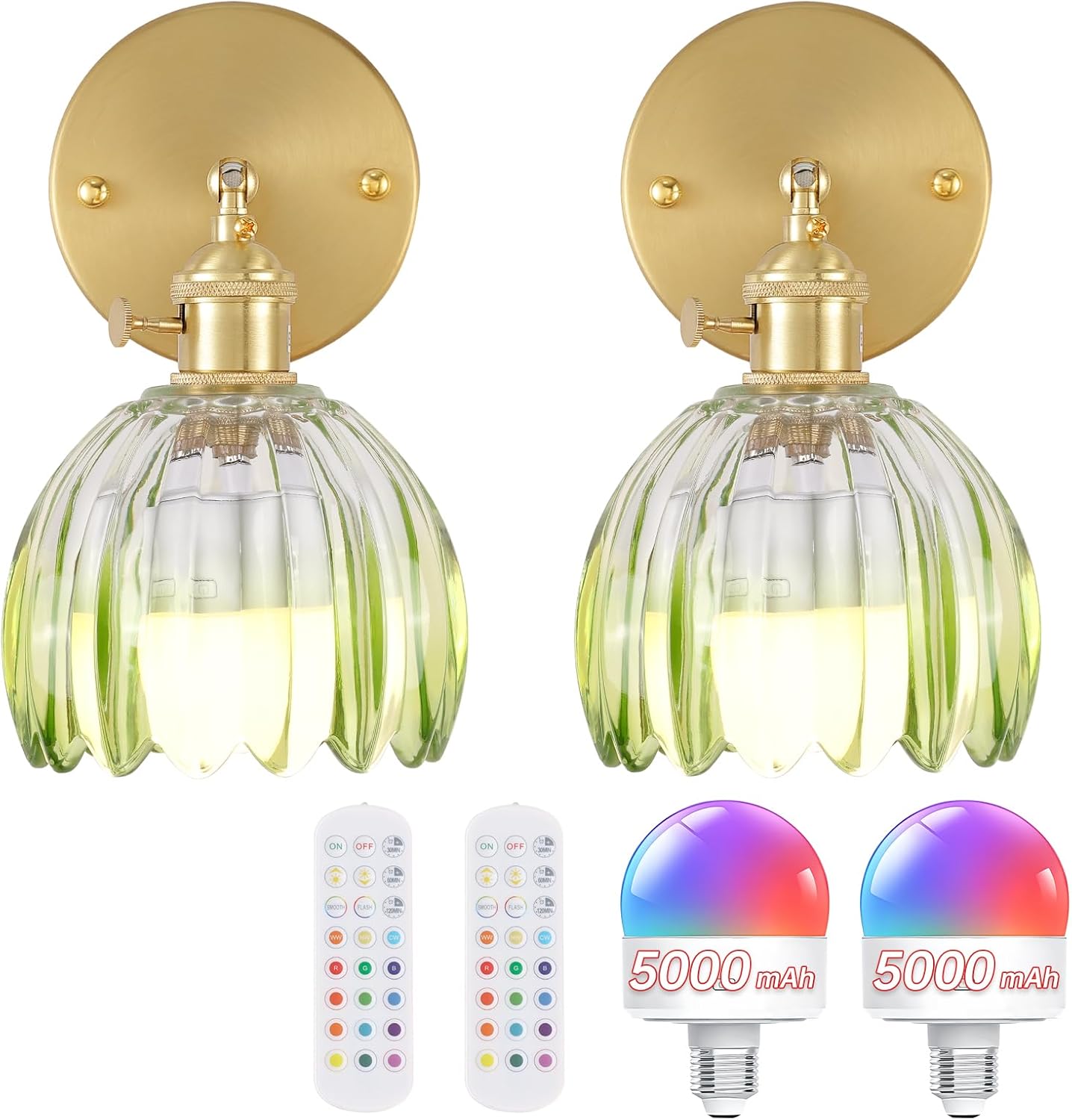 Vintage 5000 mAh Battery Operated Wall Sconce with Remote Control