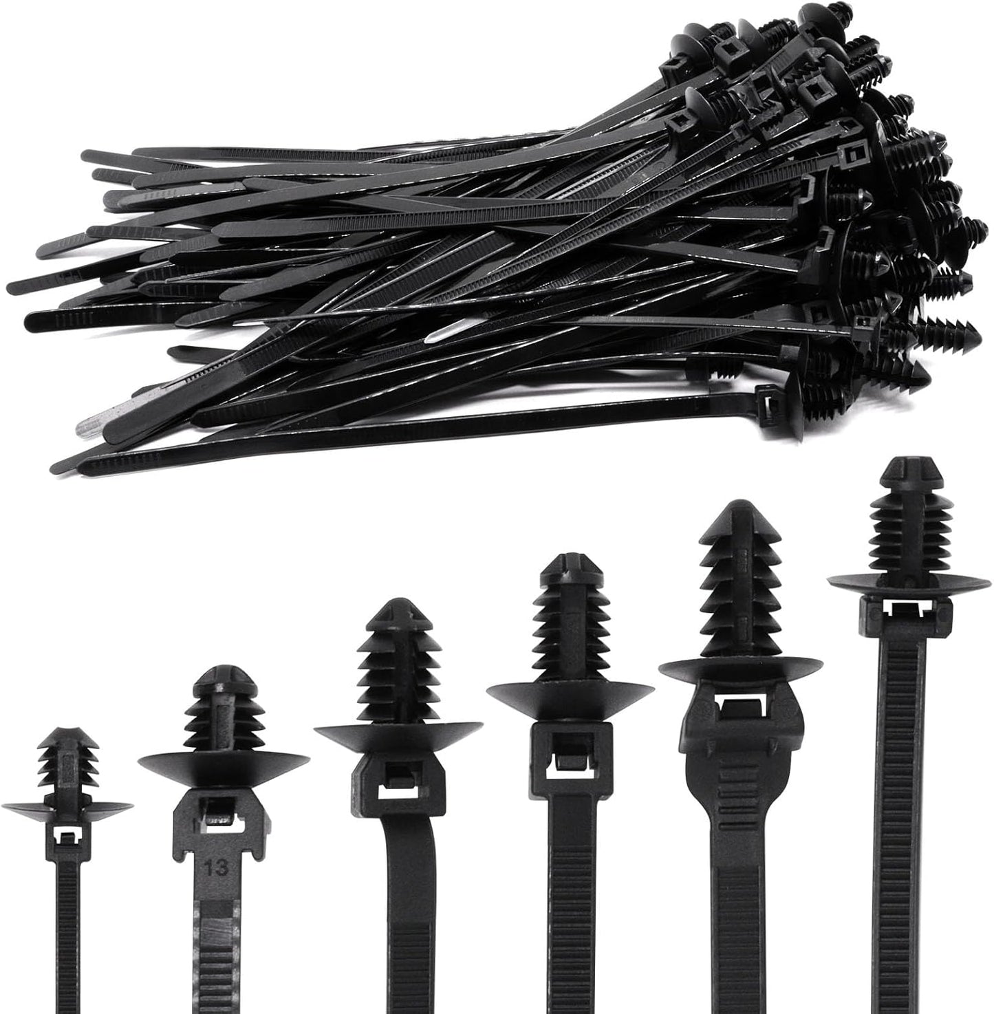 Secure Your Wires with 60 PCS Push Mount Zip Ties