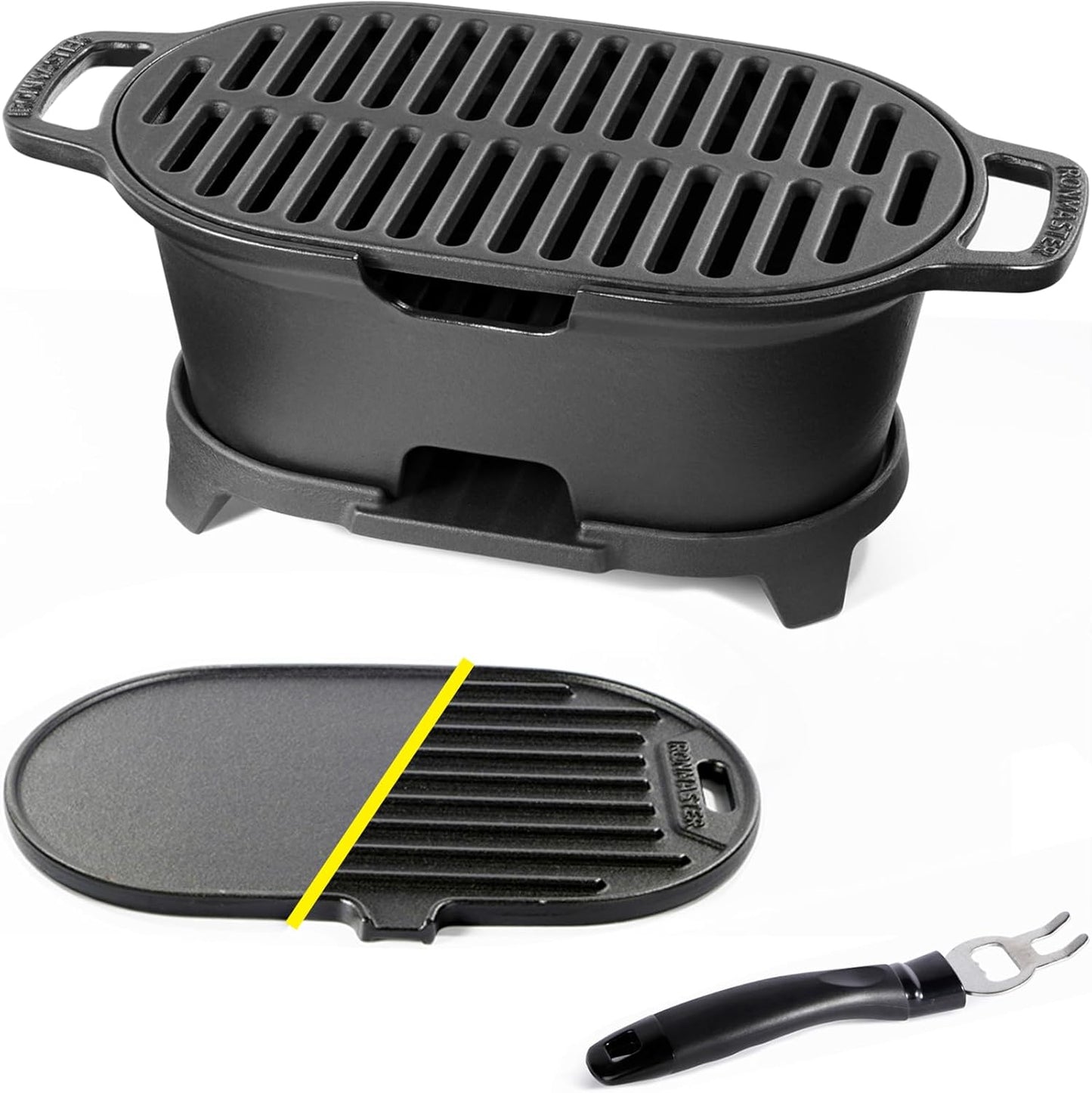 IronMaster Mini 2-In-1 Hibachi Grill for Outdoor Cooking Fun