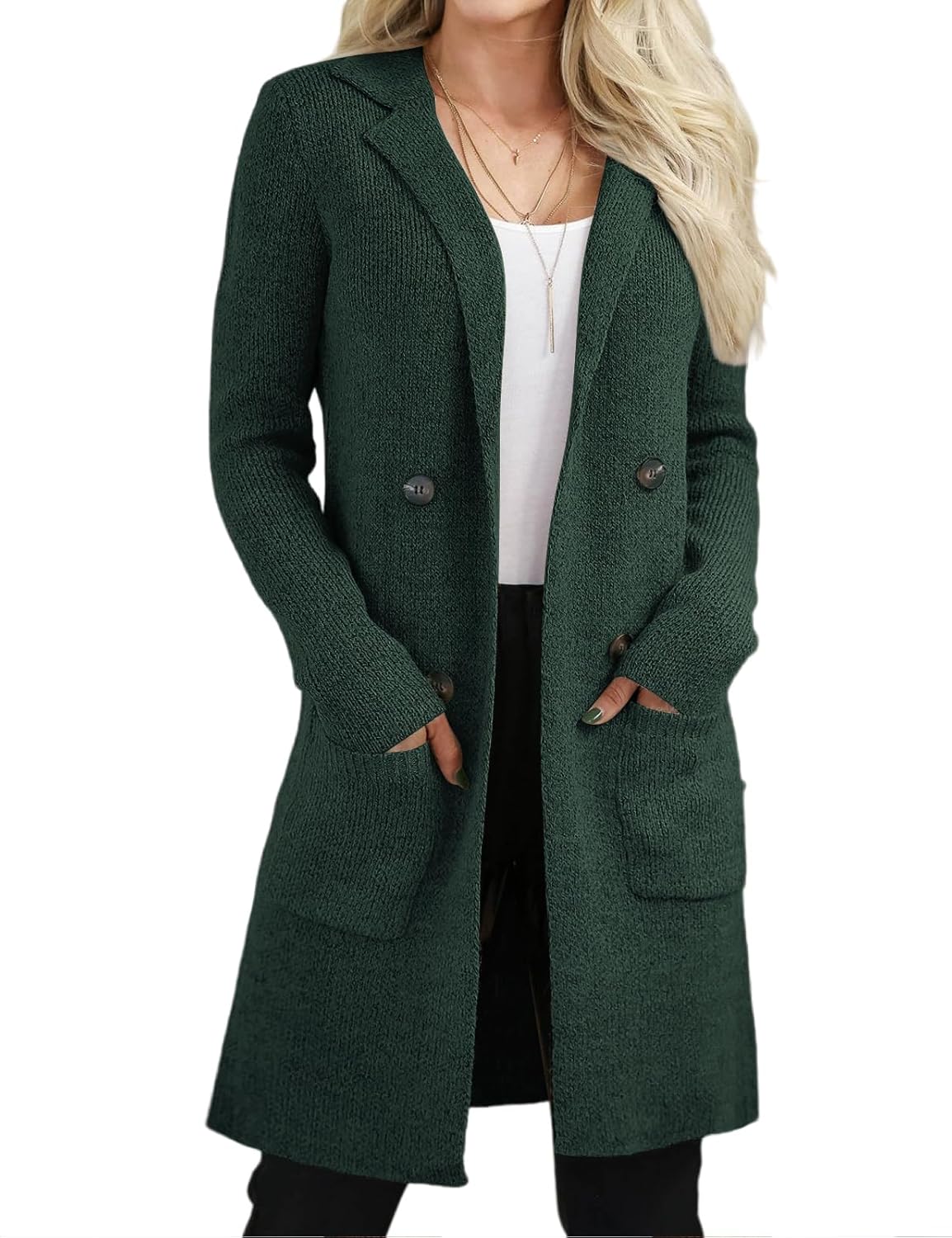 VIMPUNEC Women's Open Front Long Cardigan Sweaters for Fall