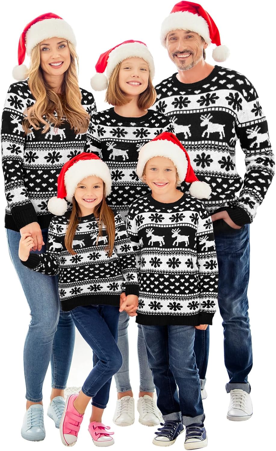 Ugly Christmas Matching Family Sweater with Hat for Holidays