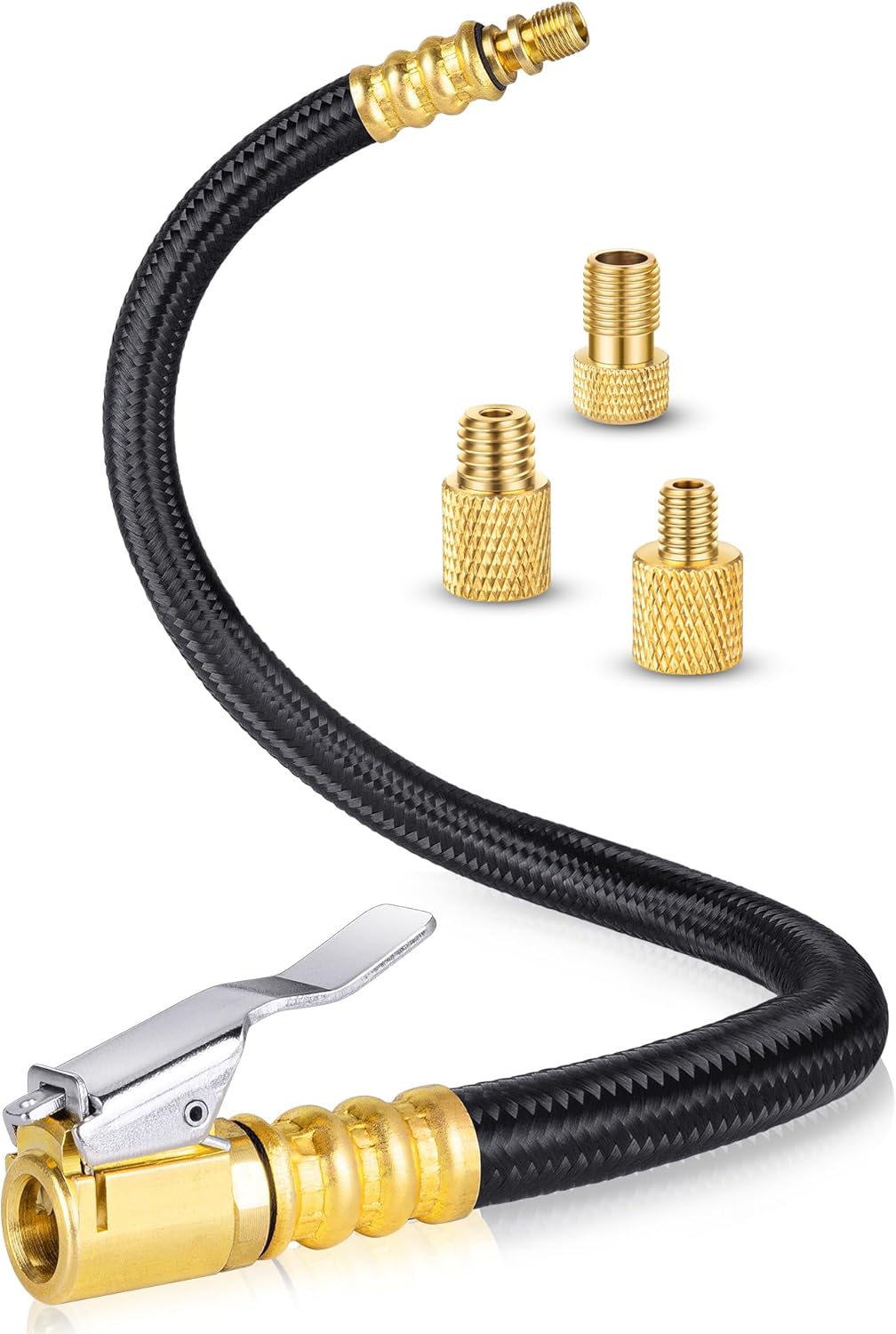 LUMITECO 12'' Tire Inflator Extension - Quick Presta Valve Inflation