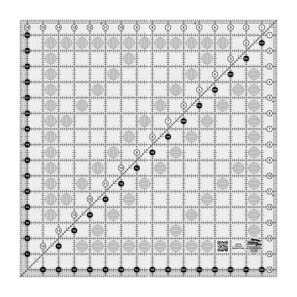 Creative Grids 16-1/2in Square Quilt Ruler for Accurate Cutting