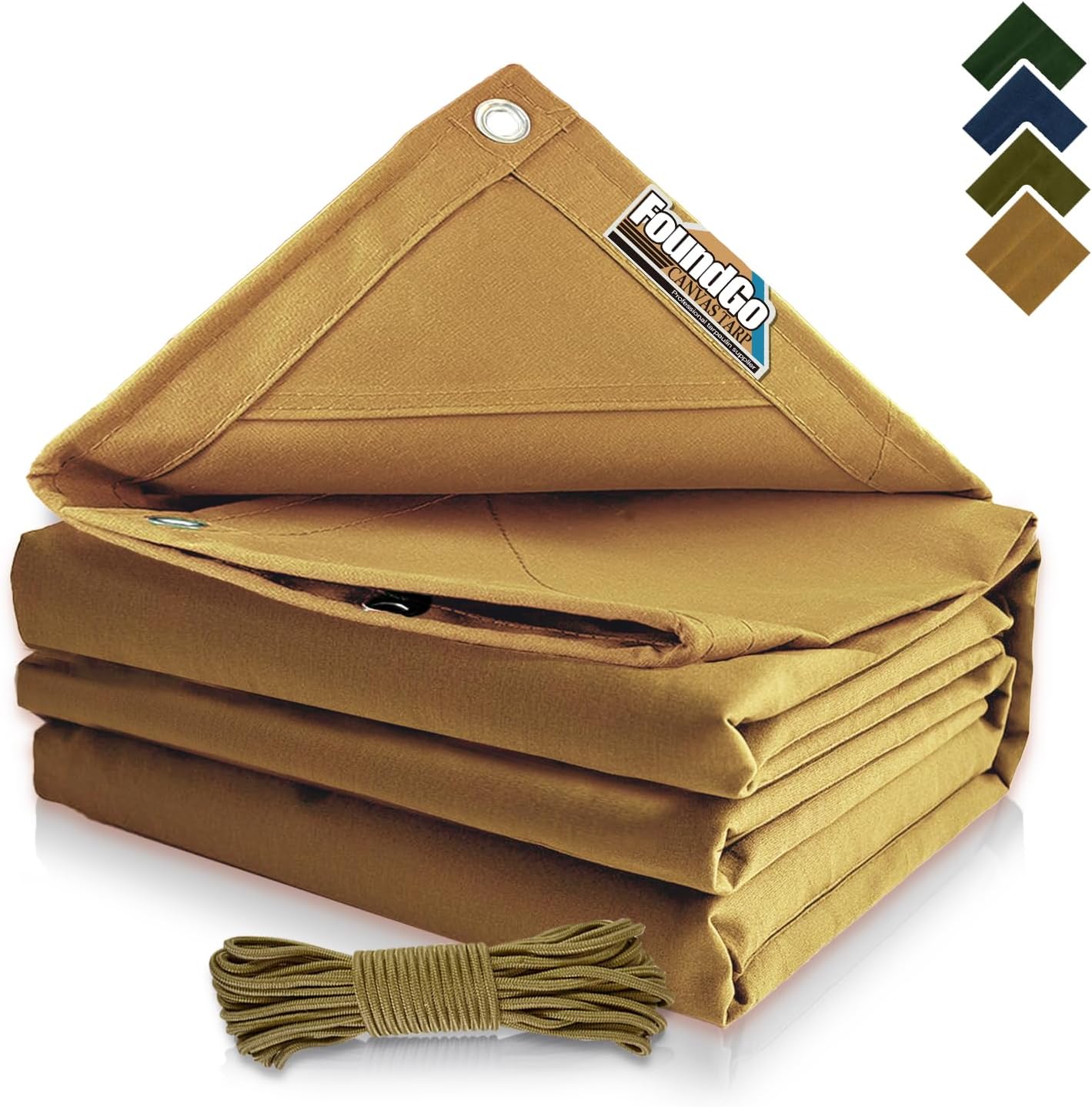 FoundGo 16x20ft Heavy Duty Canvas Tarp for All Outdoor Needs