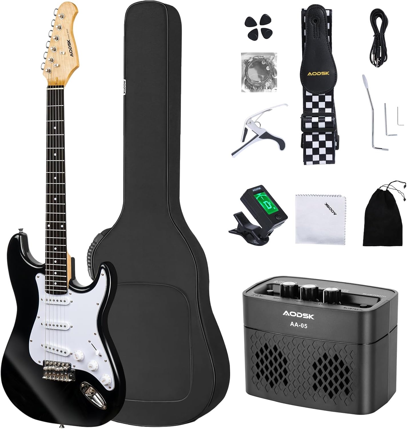 AODSK Electric Guitar Beginner Kit with Amp and Accessories