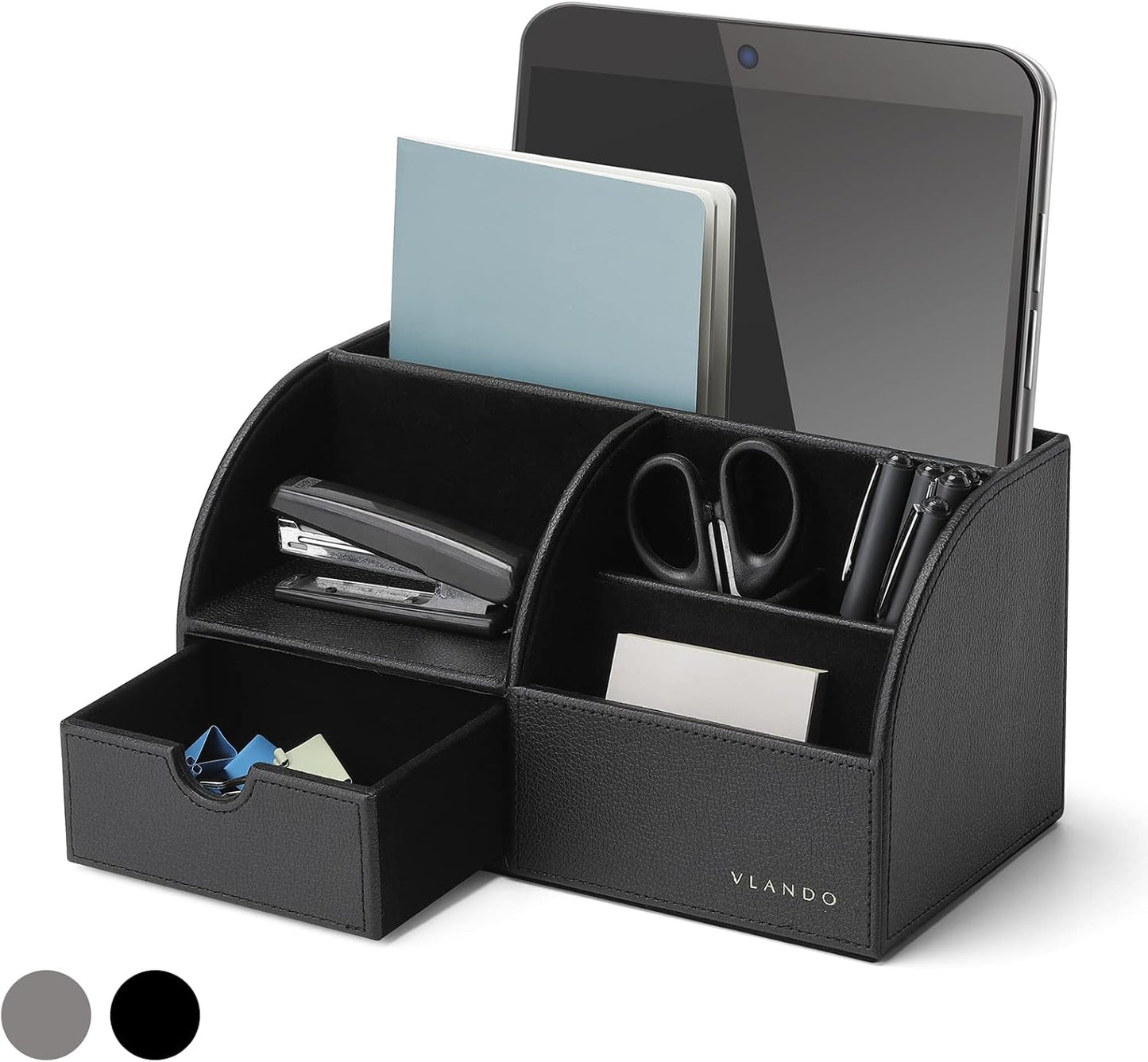 Vlando Leather Desk Caddy with Drawer - Organize in Style!
