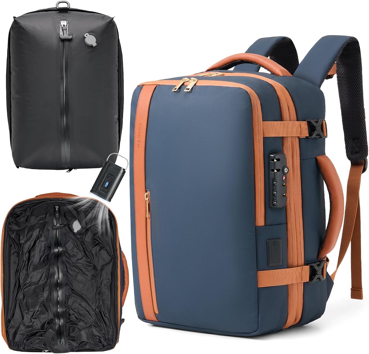 Fanwoli Vacuum Travel Backpack with TSA Lock & Anti Theft Zipper