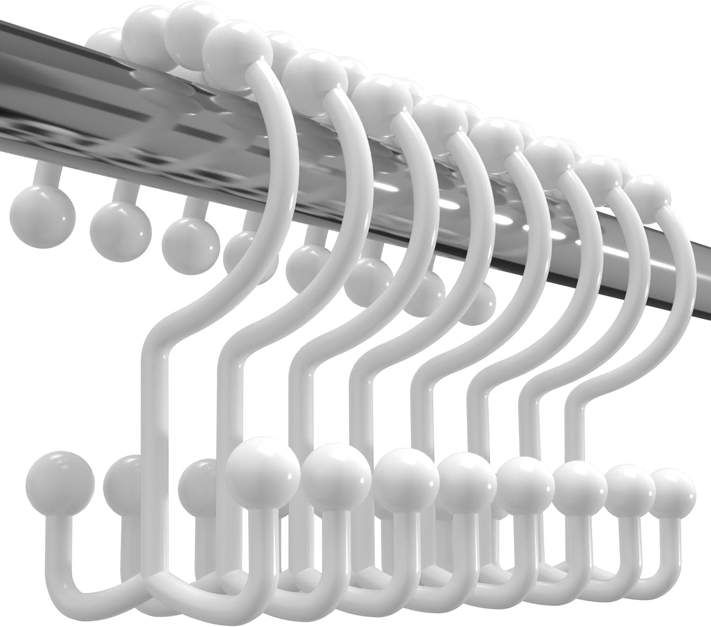 Rust-Proof Double Sided Shower Curtain Hooks by Utopia Bedding