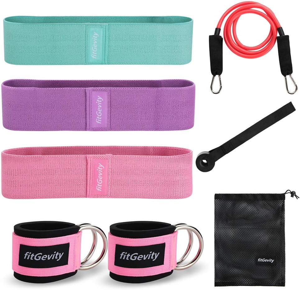 FitGevity Booty Band Set | Non Slip Fabric | Full Body Workout