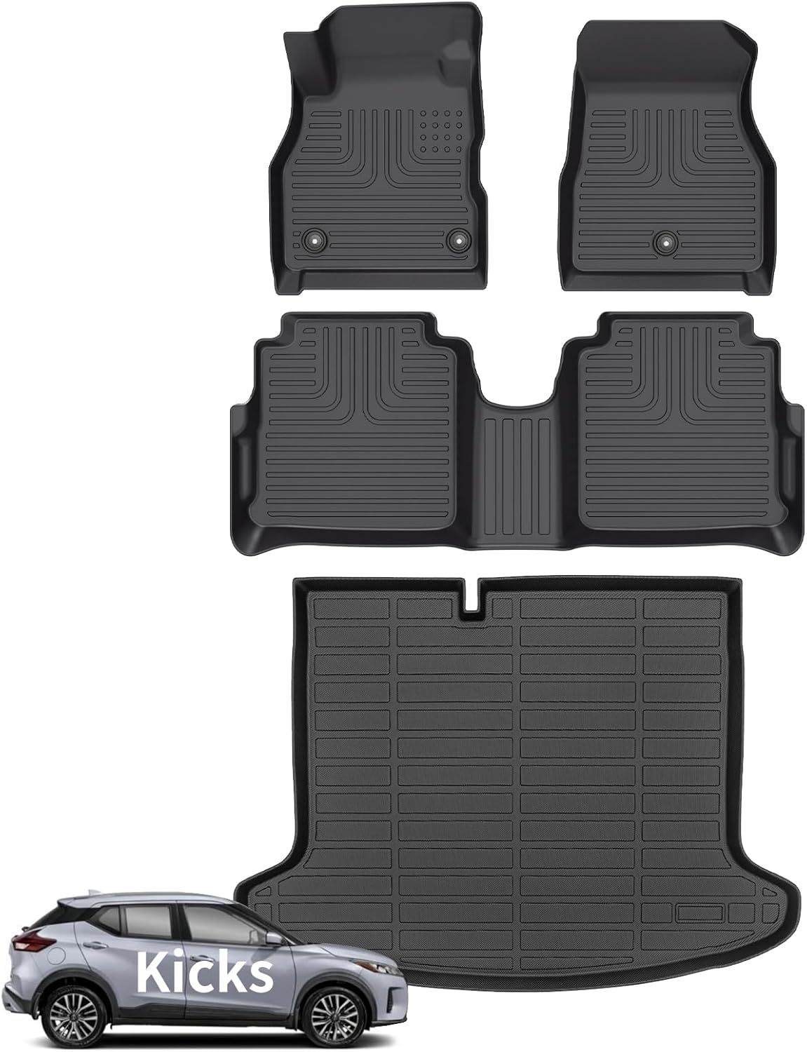 Wayhigh All Weather Floor Mats for Nissan Kicks 2018-2024