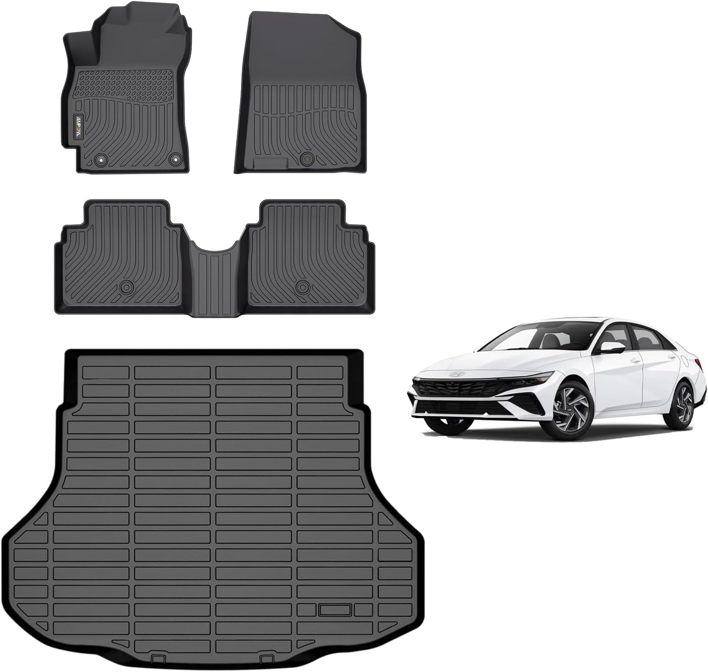 Custom Fit All Weather Floor Mats for 2021-2025 Hyundai Elantra