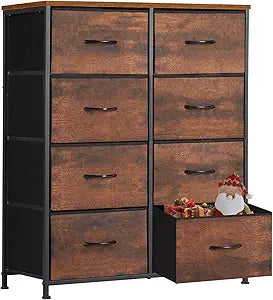Sweetcrispy Tall Drawer Dresser Organizer with 8 Fabric Drawers