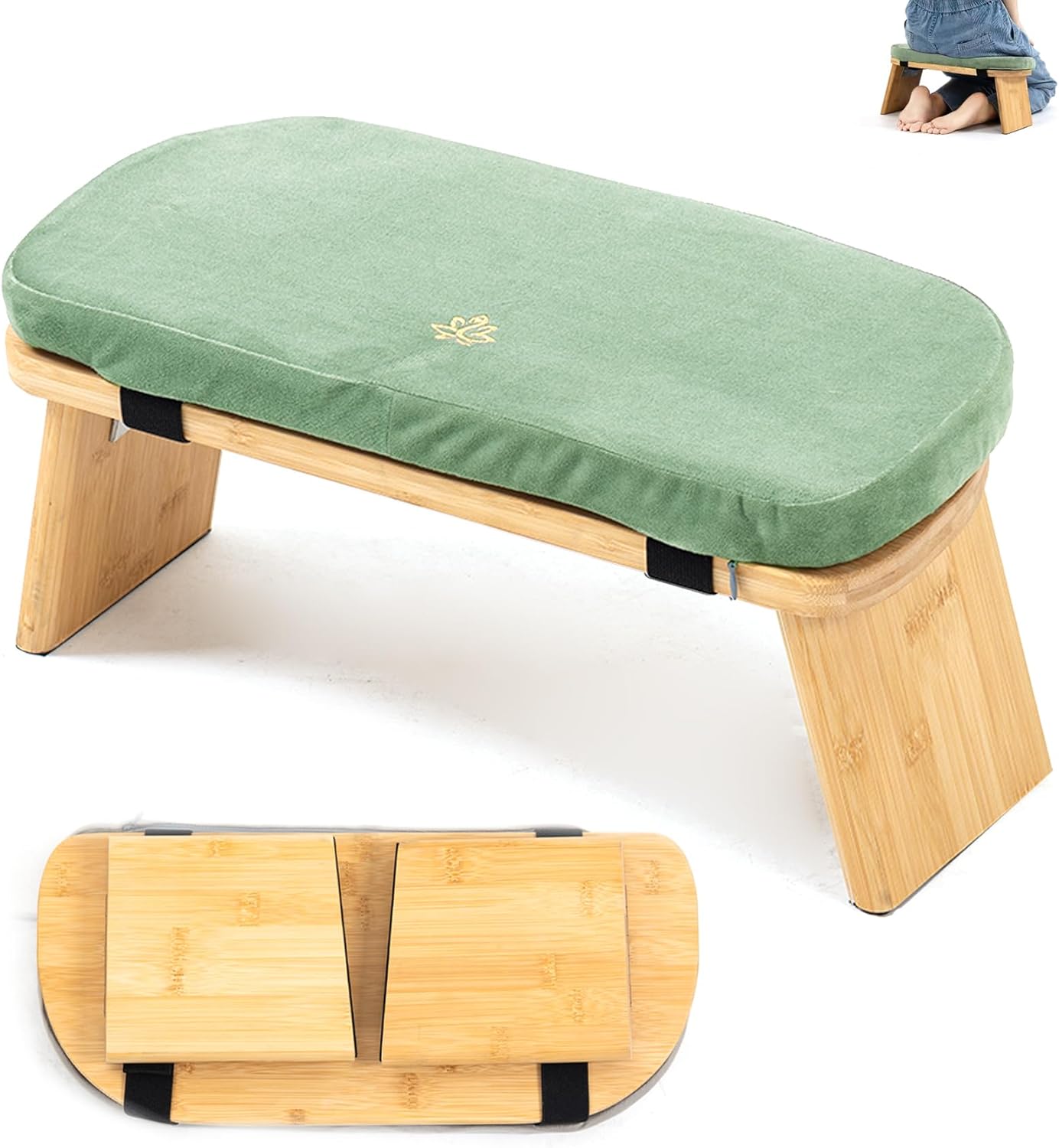 Bamboo Meditation Bench for Comfortable Seiza Posture Support