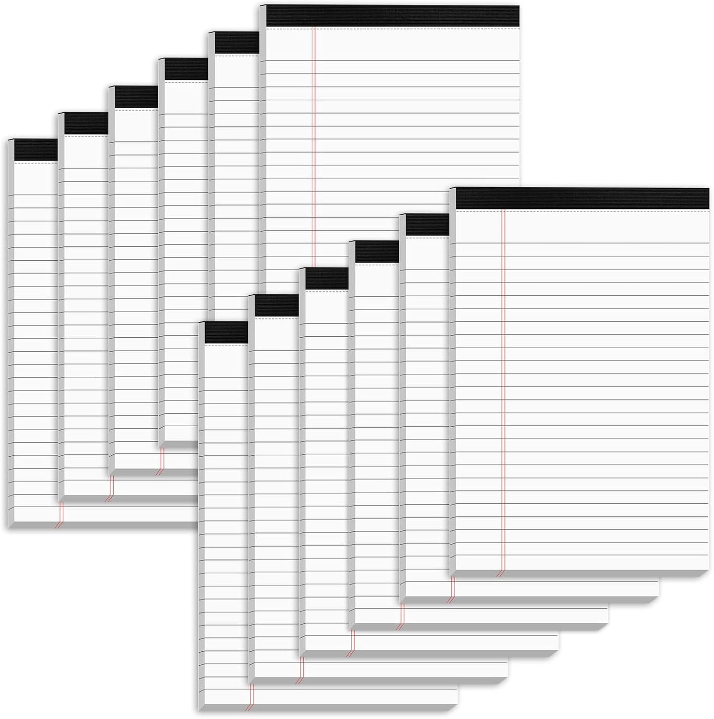 Nichela College Ruled Note Pads 12PK - Heavyweight Paper, Perforated Pages