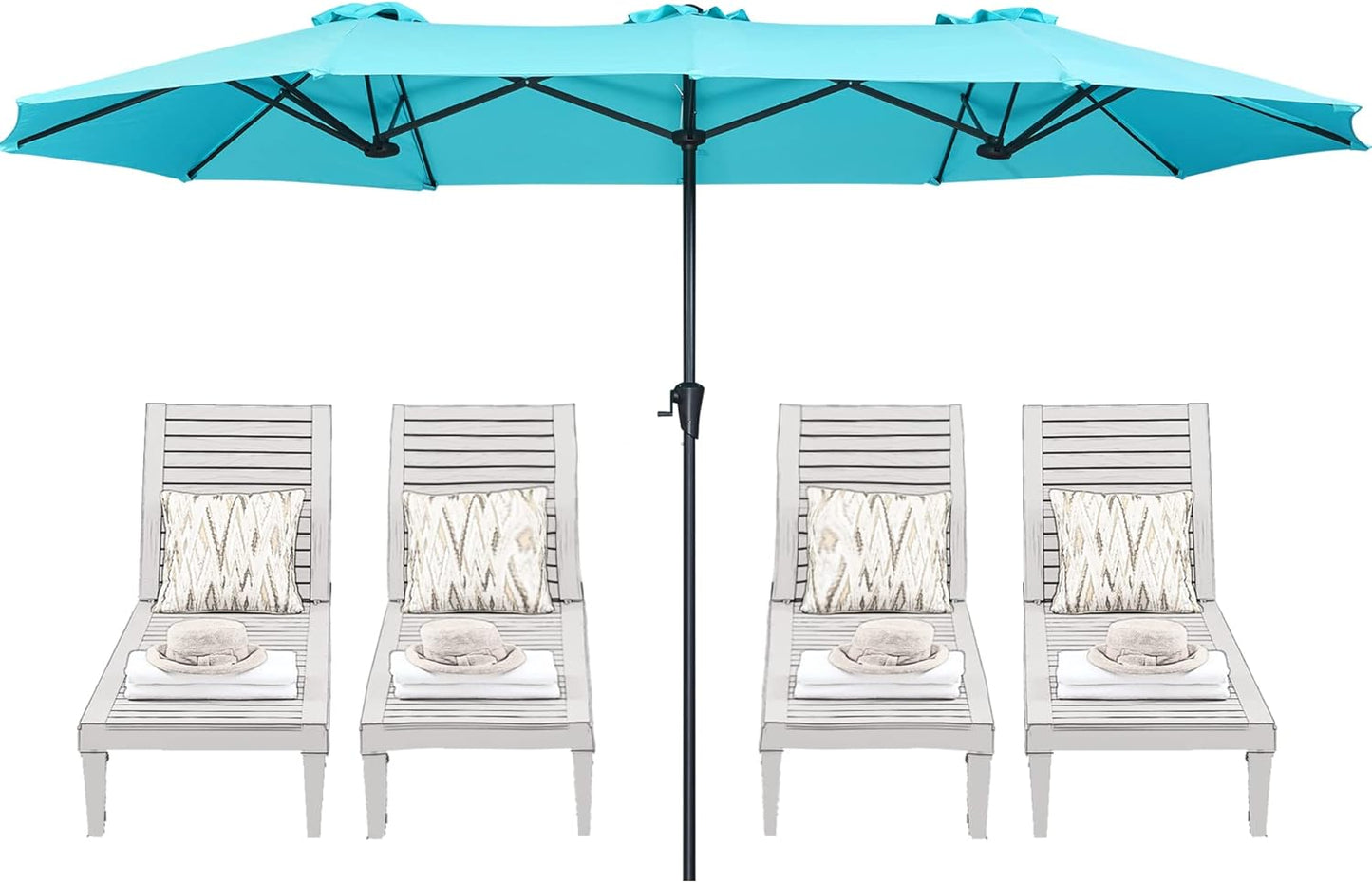 13FT Outdoor Umbrella for Patio - Large Double Sided Shade