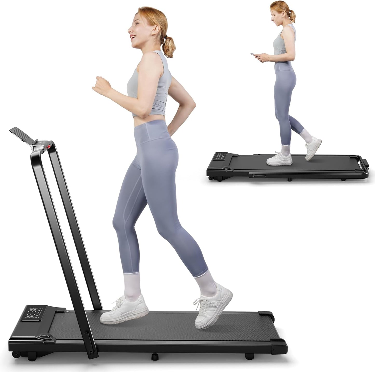 Compact 3.0HP Walking Pad Treadmill - App-Enabled, Portable & Sturdy!
