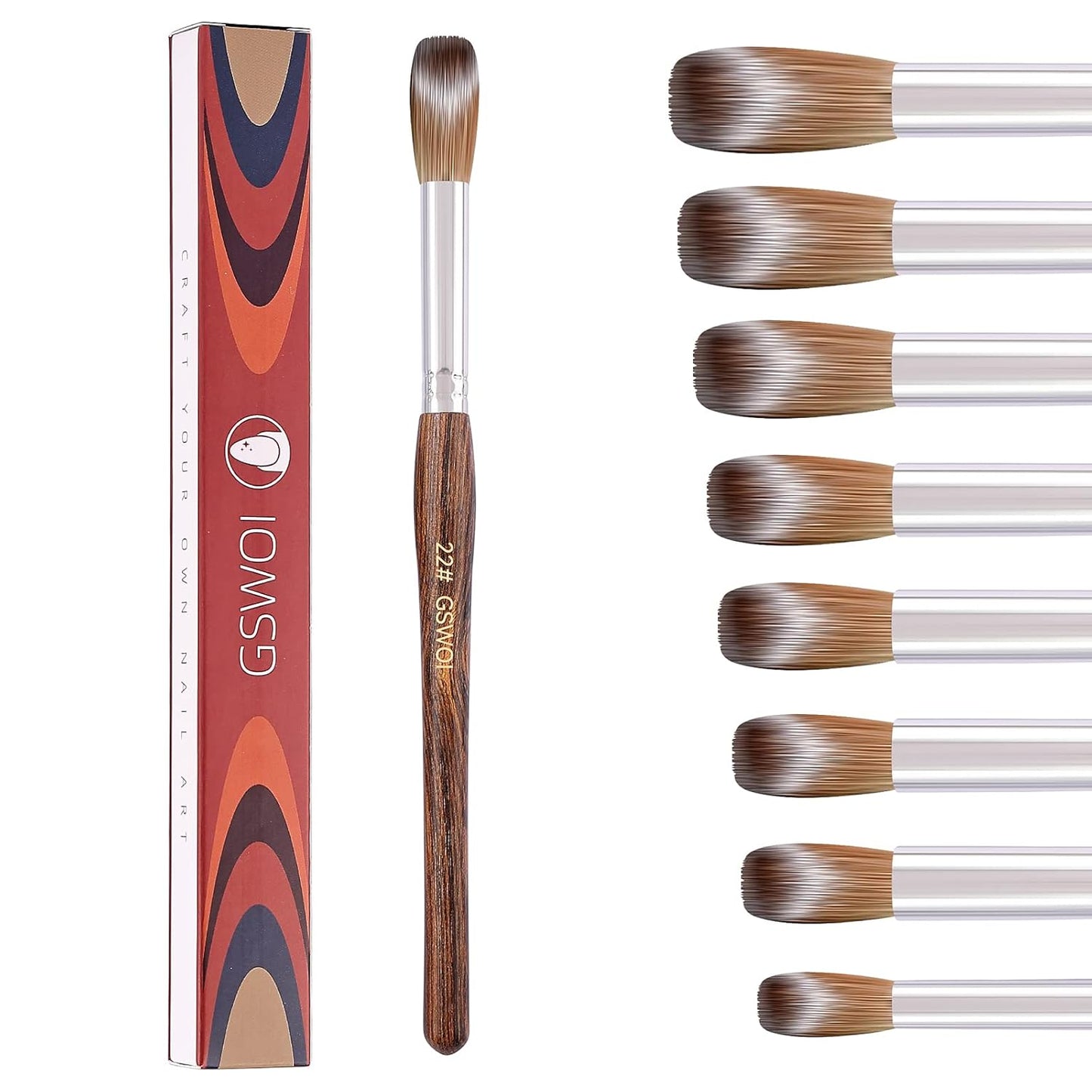 100% Kolinsky Acrylic Brush Size 22 for Professional Nail Art