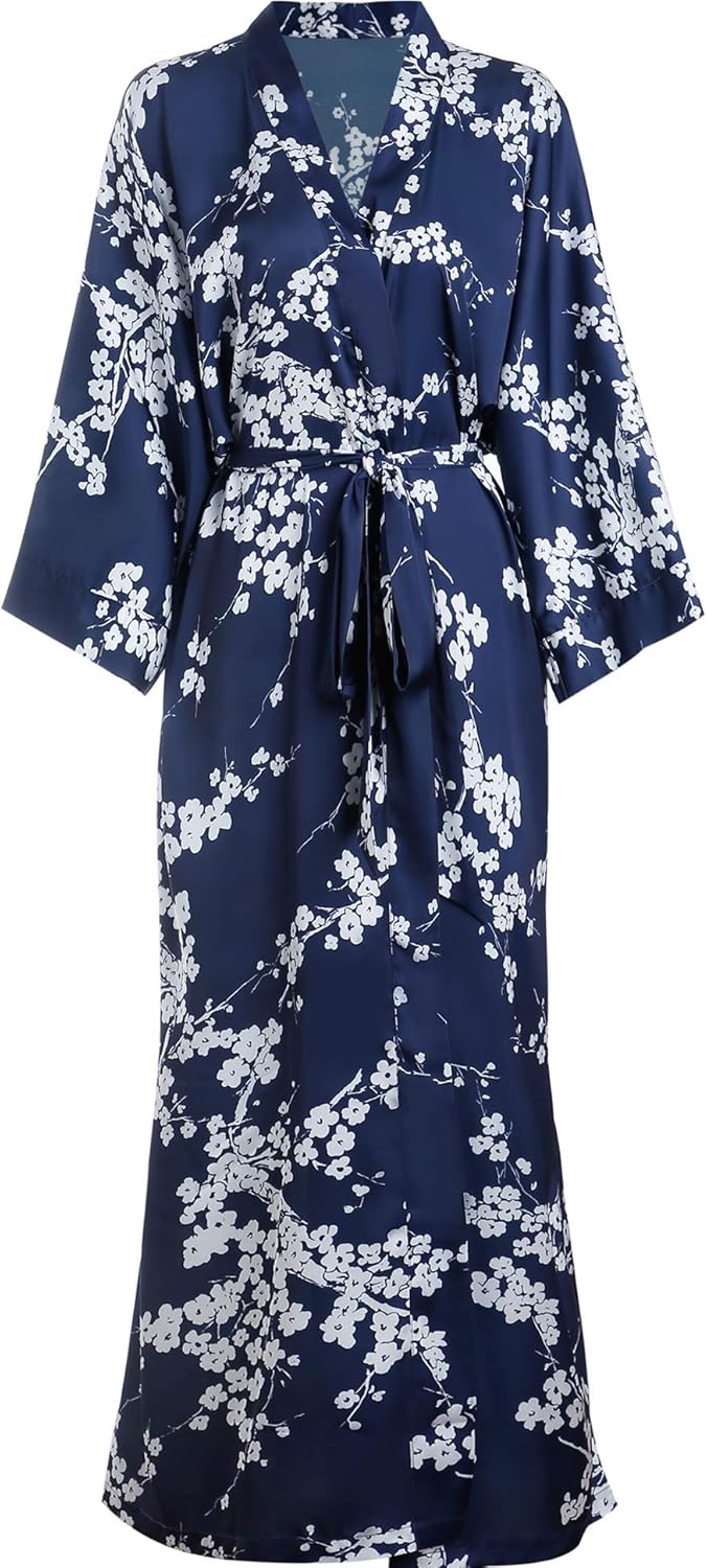 Aensso Long Soft Lightweight Silky Kimonos Robes for Women