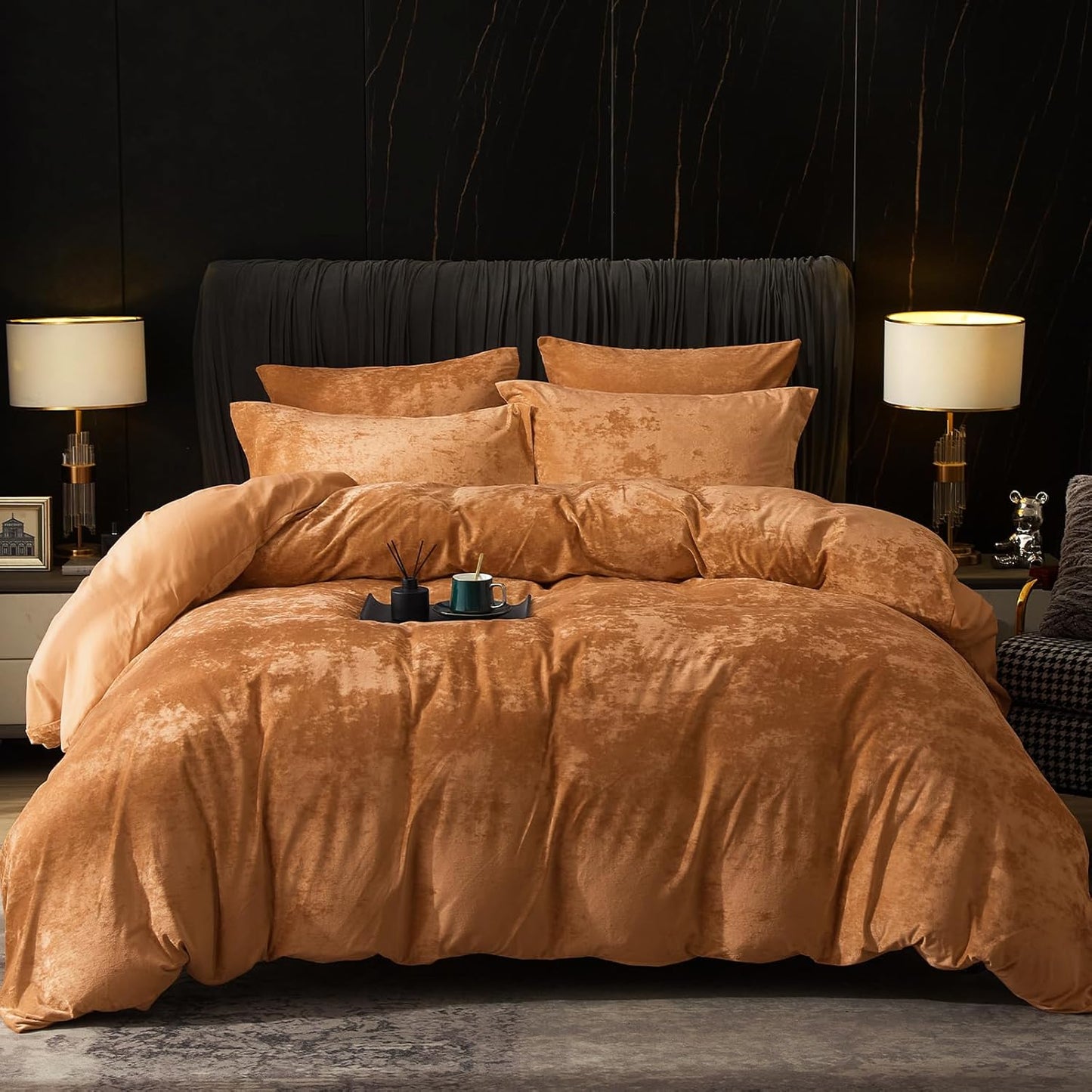 PHF Truly Velvet Duvet Cover Set Queen Size for Luxurious Sleep