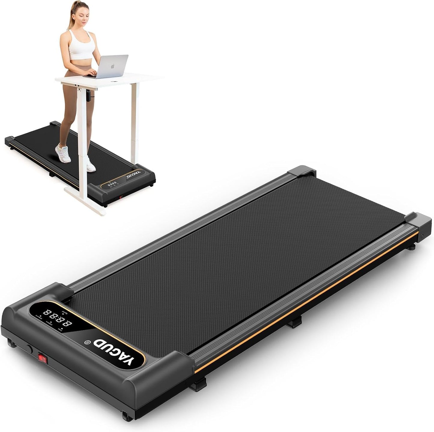 Portable Under Desk Treadmill, Remote-Controlled, LED Display