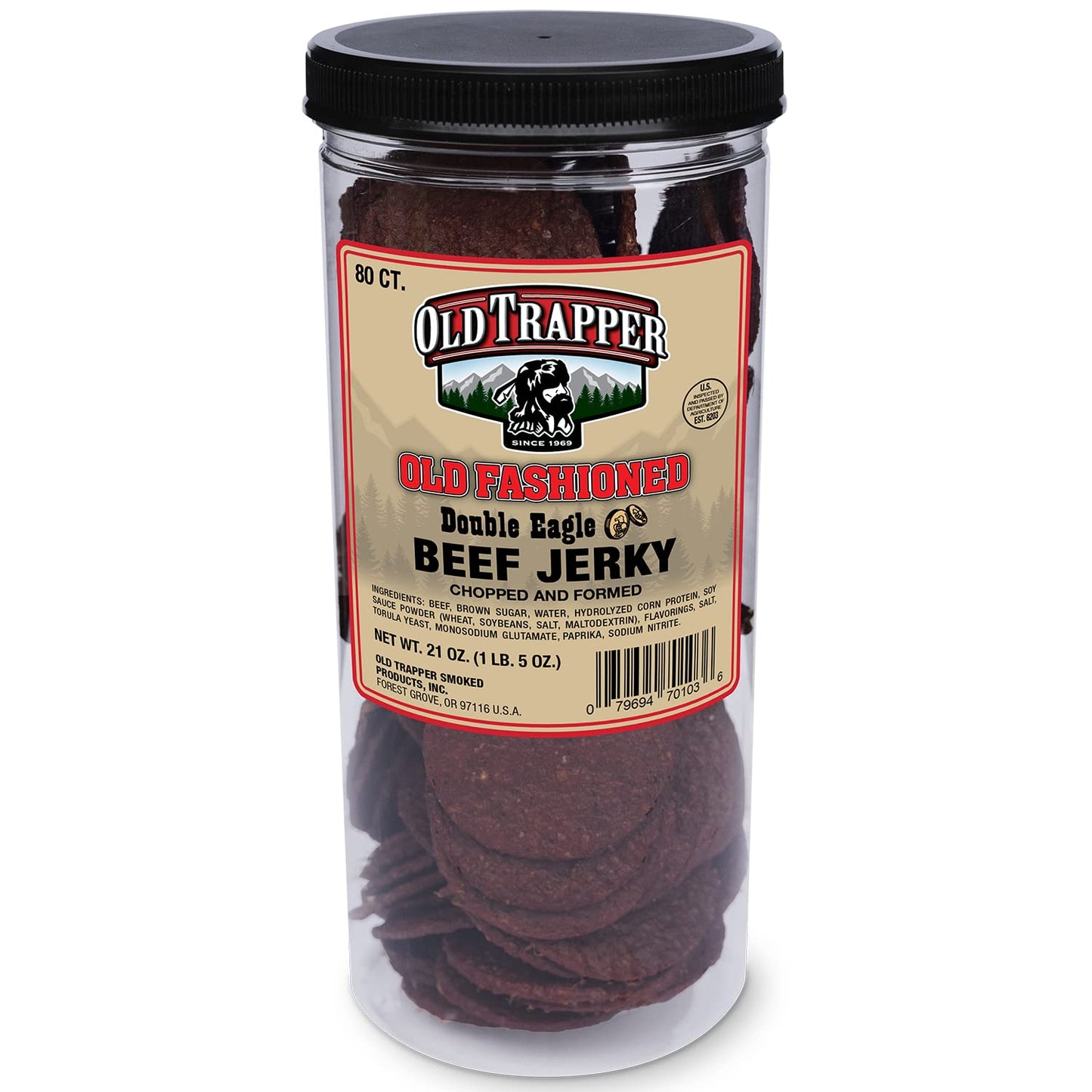 Old Trapper Double Eagle Beef Jerky - Natural Wood Smoked Snacks