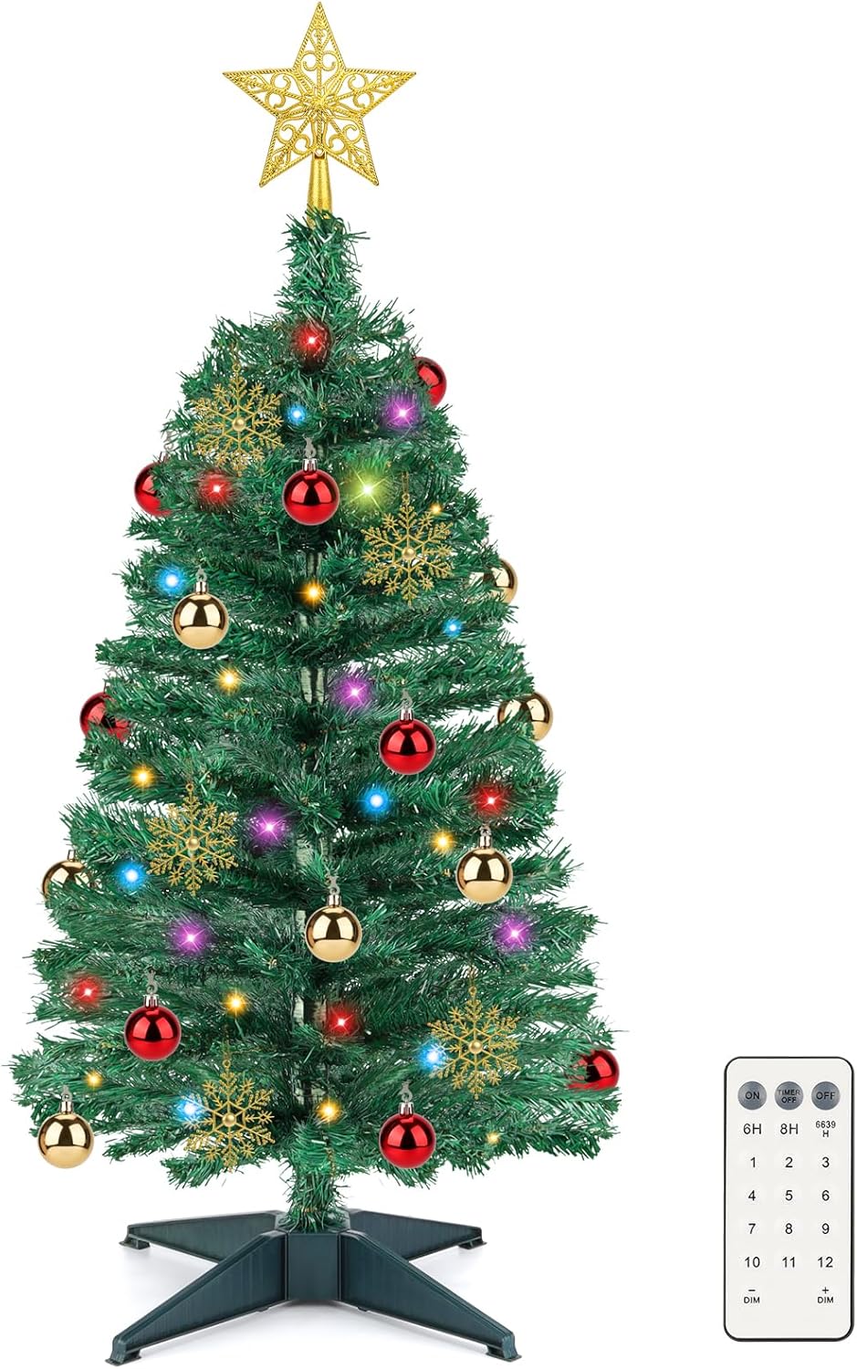 3 FT Artificial Christmas Tree with Lights for Festive Decor