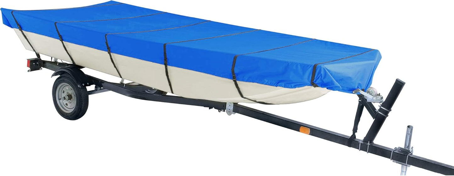 Heavy Duty Waterproof Jon Boat Cover for 12ft Boats, Blue