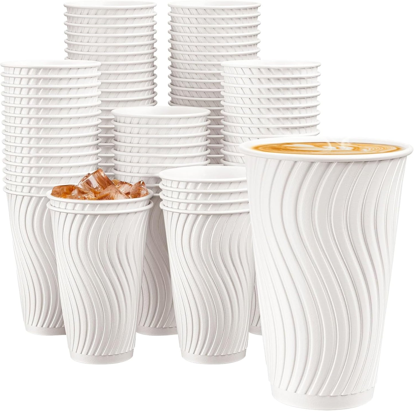 90 Pack Insulated 16 oz Coffee Cups - Keep Your Coffee Hot! - Huifany