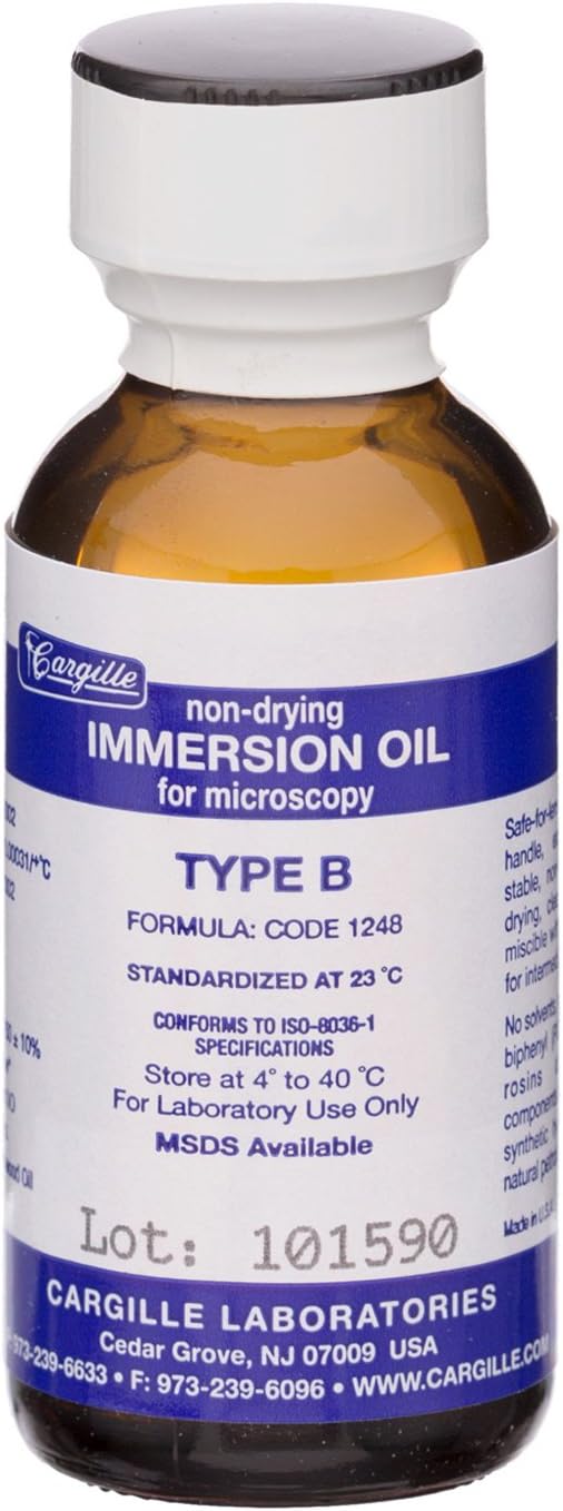 Microscope Immersion Oil for All Microscopes, Type B, 1 Oz