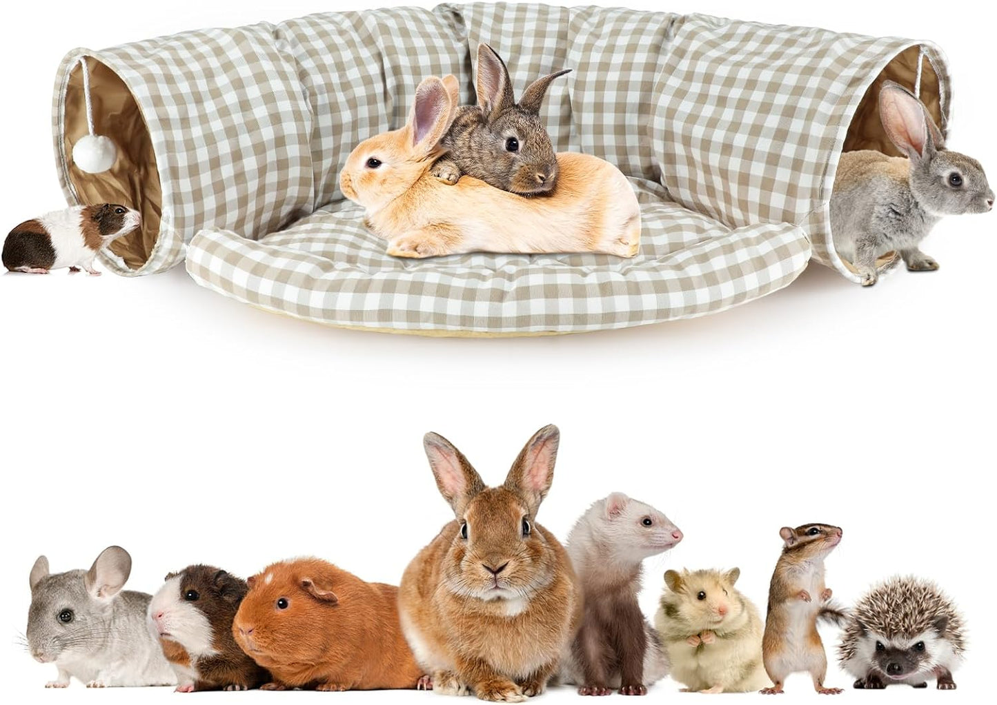 BWOGUE Bunny Tunnel Bed for Cats, Kittens, and Small Pets