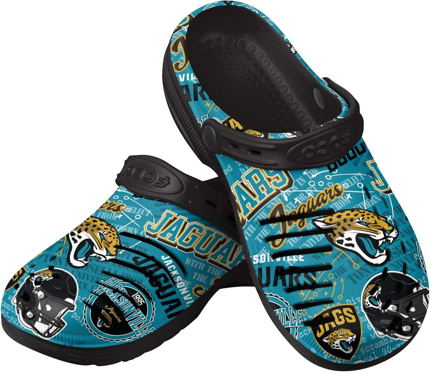 FOCO Men's NFL Team Logo Historic Print Garden Sandals Shoes