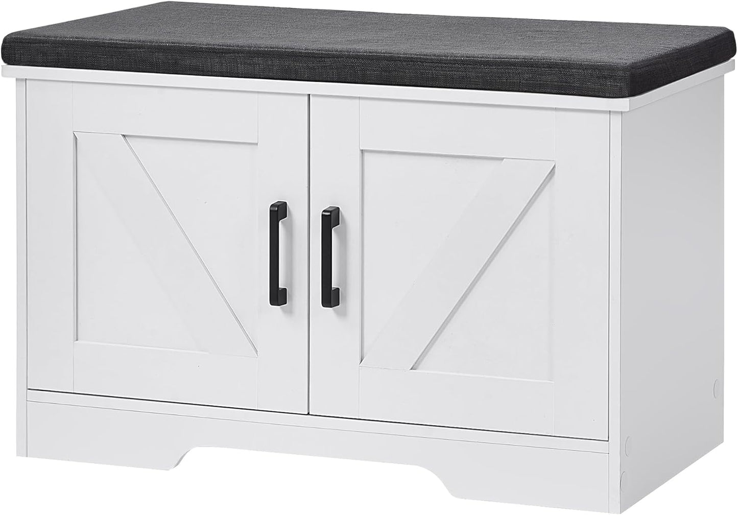 2-Tier Storage Bench with Padded Seat Cushion for Entryway