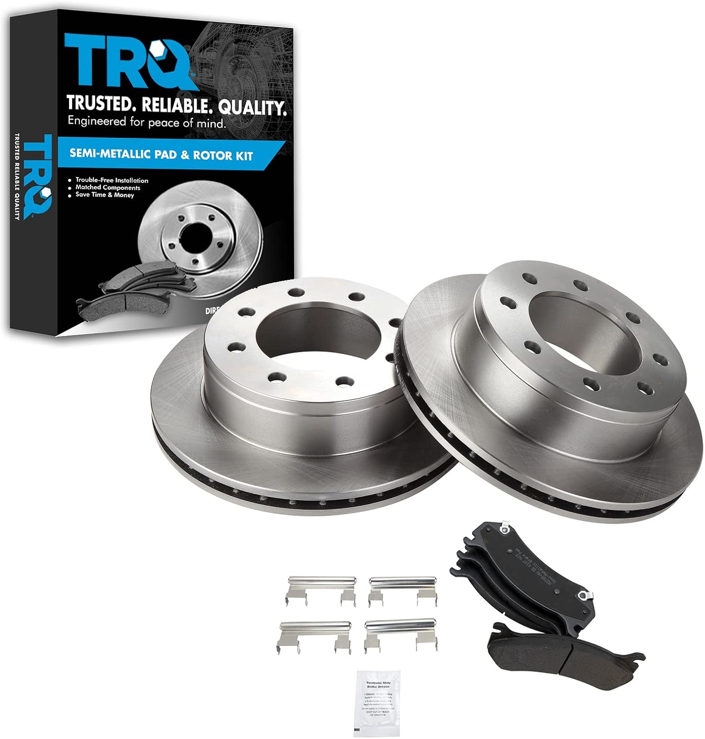 TRQ Rear Disc Brake Pads & Rotors Kit for Chevy Pickup Trucks