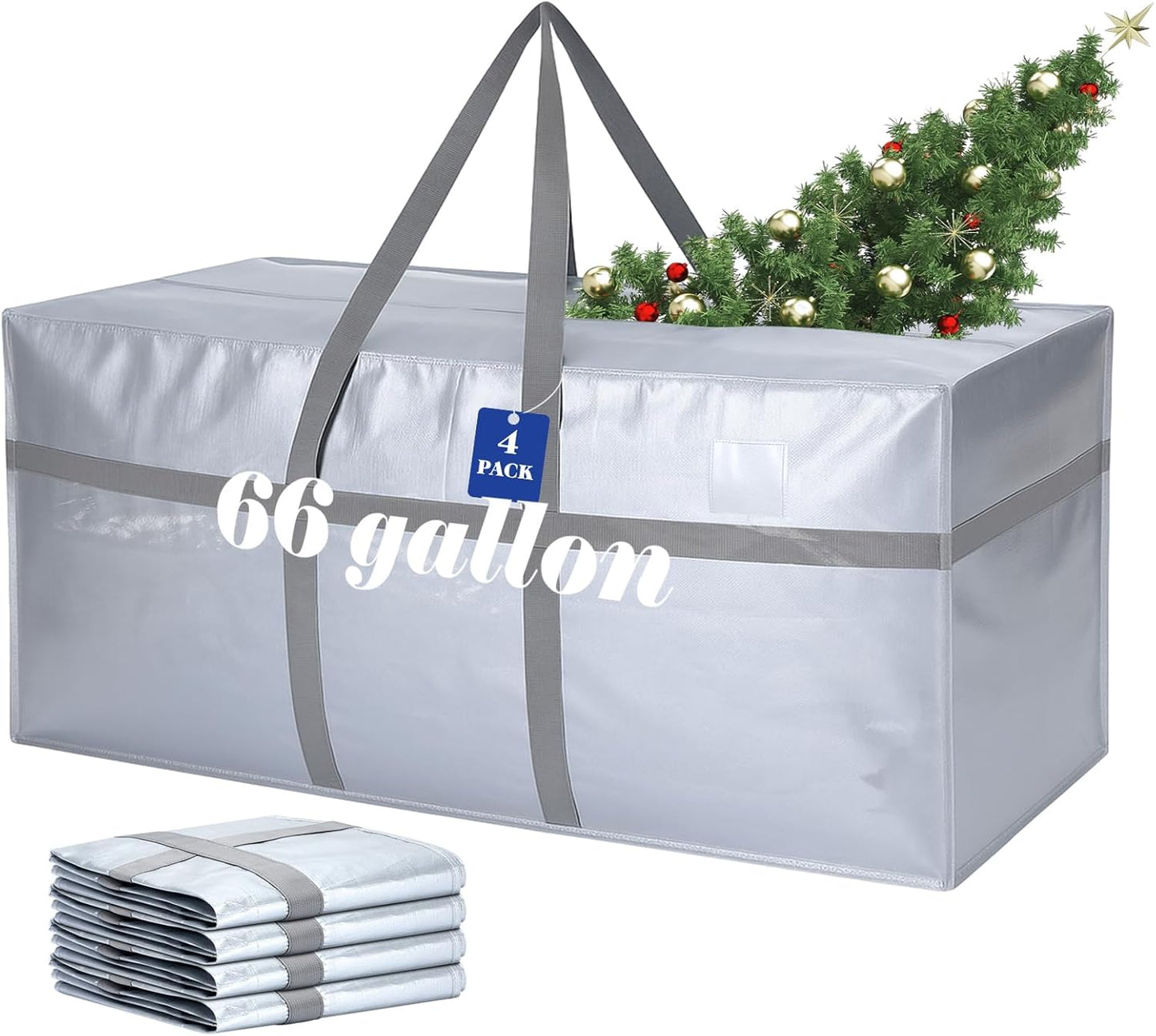 66 Gallon Large Moving Bags with Zipper and Handles for Storage