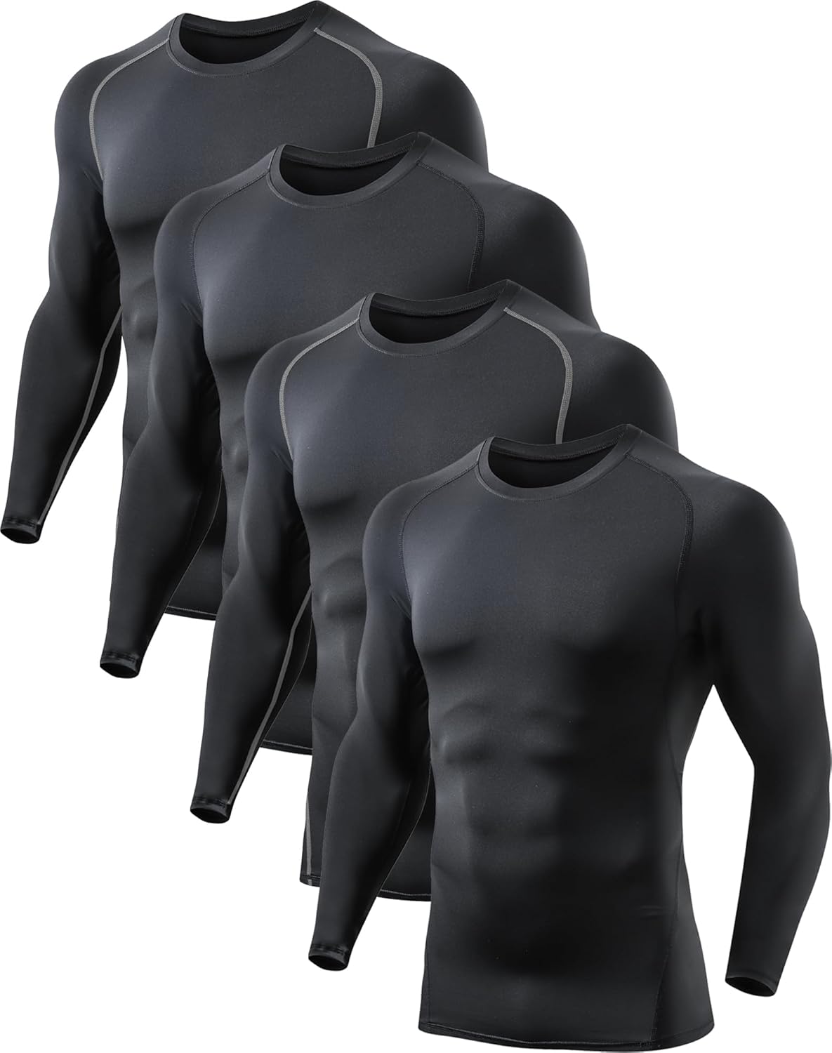 TELALEO Men's Long Sleeve Compression Shirts - Stay Warm Workout Gear