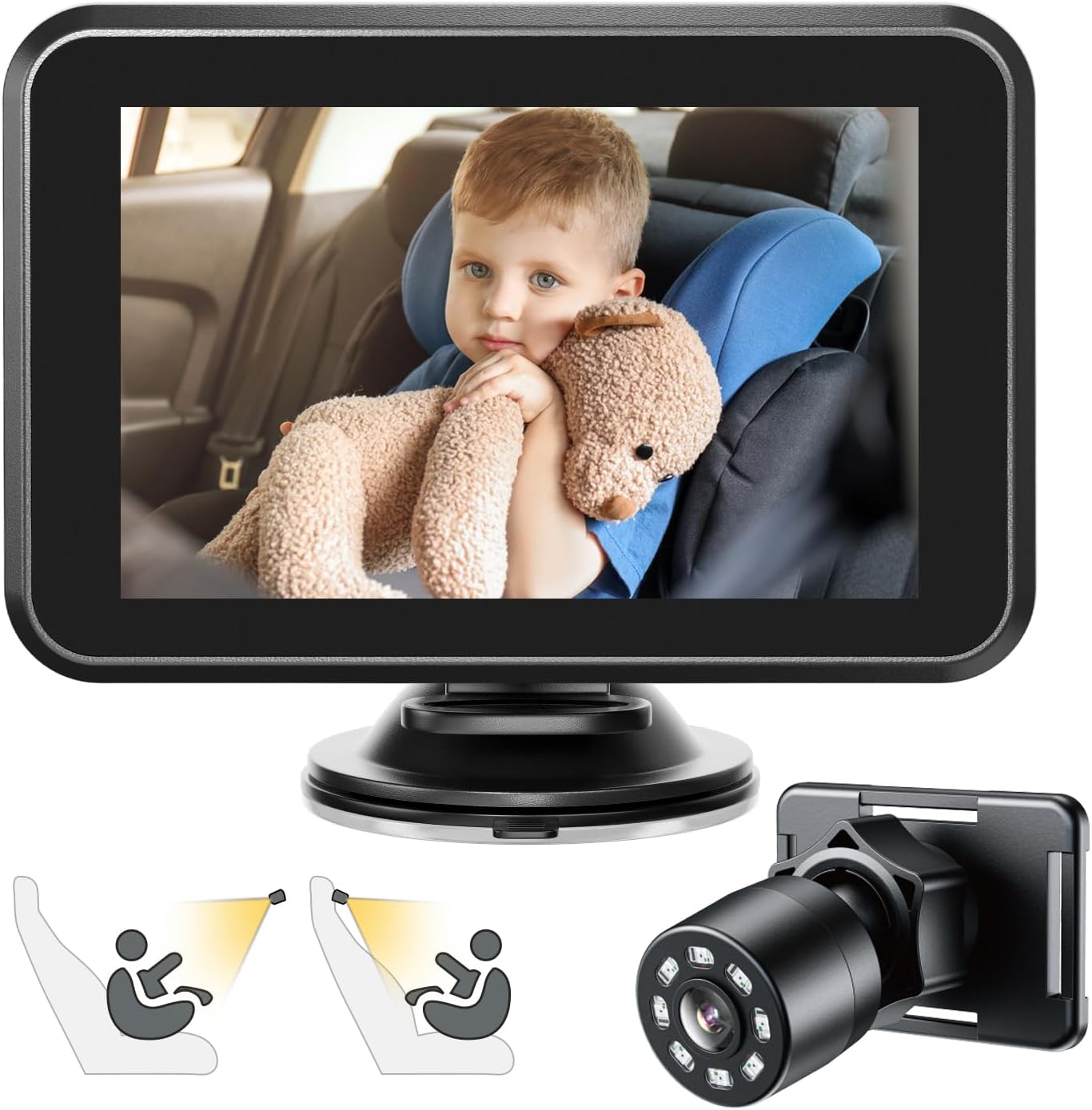 Itomoro 4.3 HD Baby Car Camera: Night Vision Safety Mirror