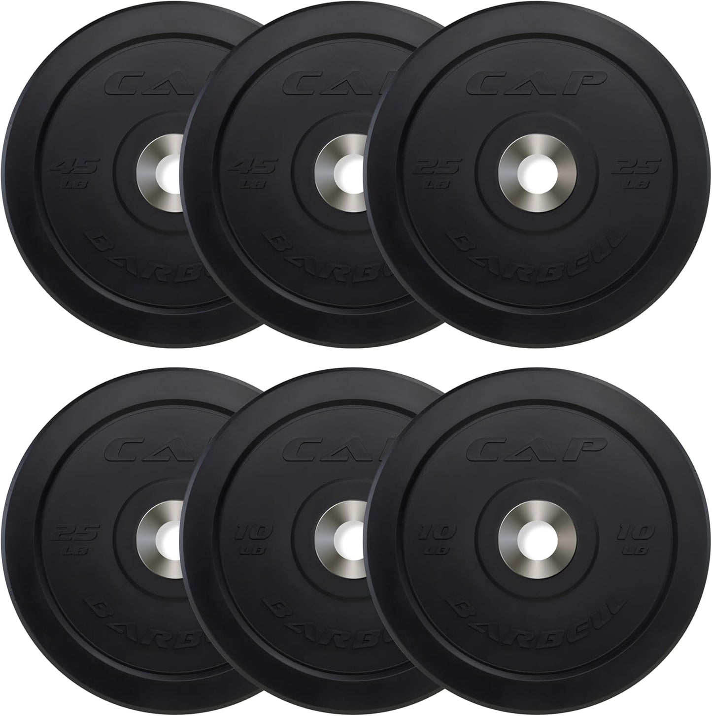 CAP Barbell Olympic Bumper Plate Weight Set for Serious Lifters
