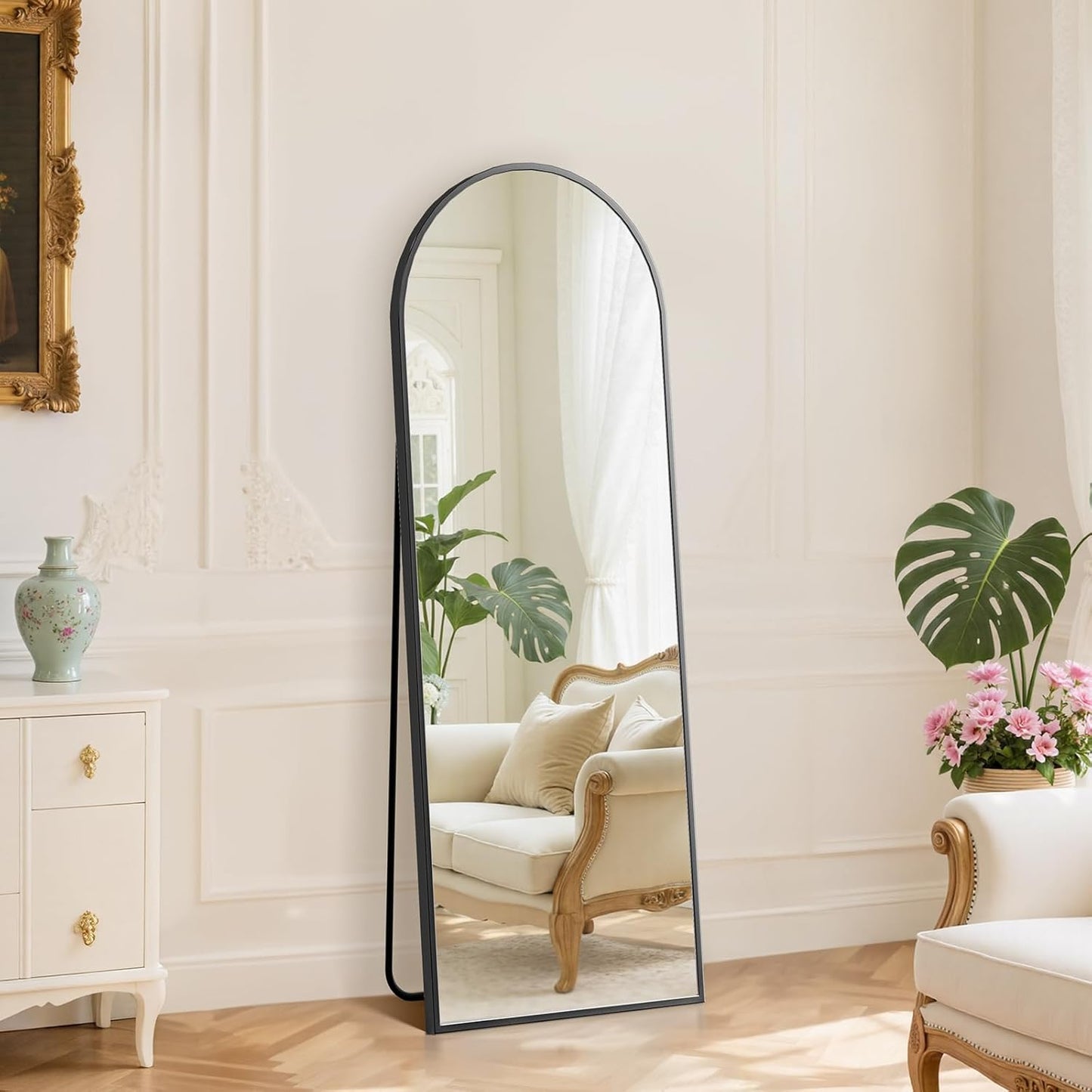 DUMOS Arched Full Length Mirror with Stand for Home Decor