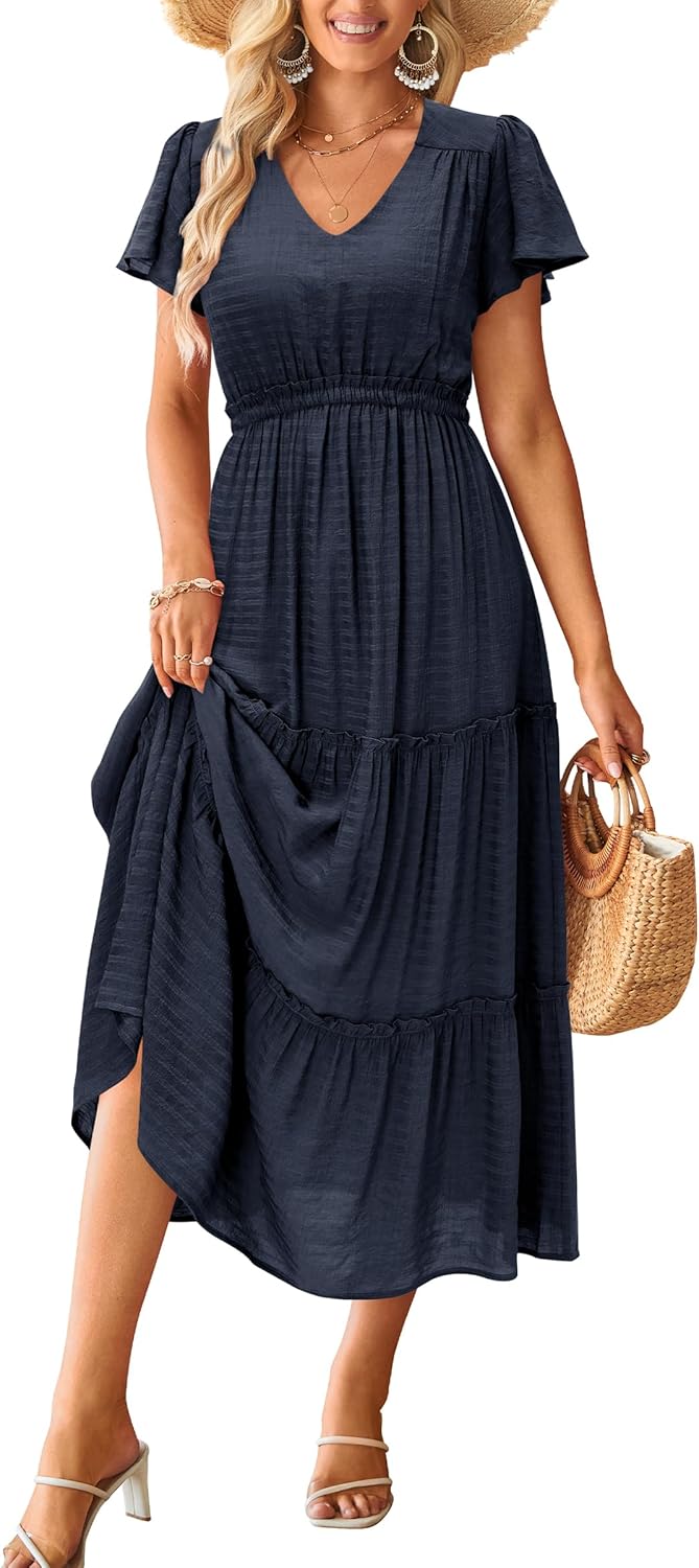 VOTEPRETTY Women's Summer Boho Maxi Dress for Beach Weddings