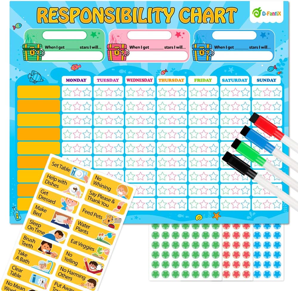 D-FantiX Magnetic Responsibility Chart for Kids' Chores